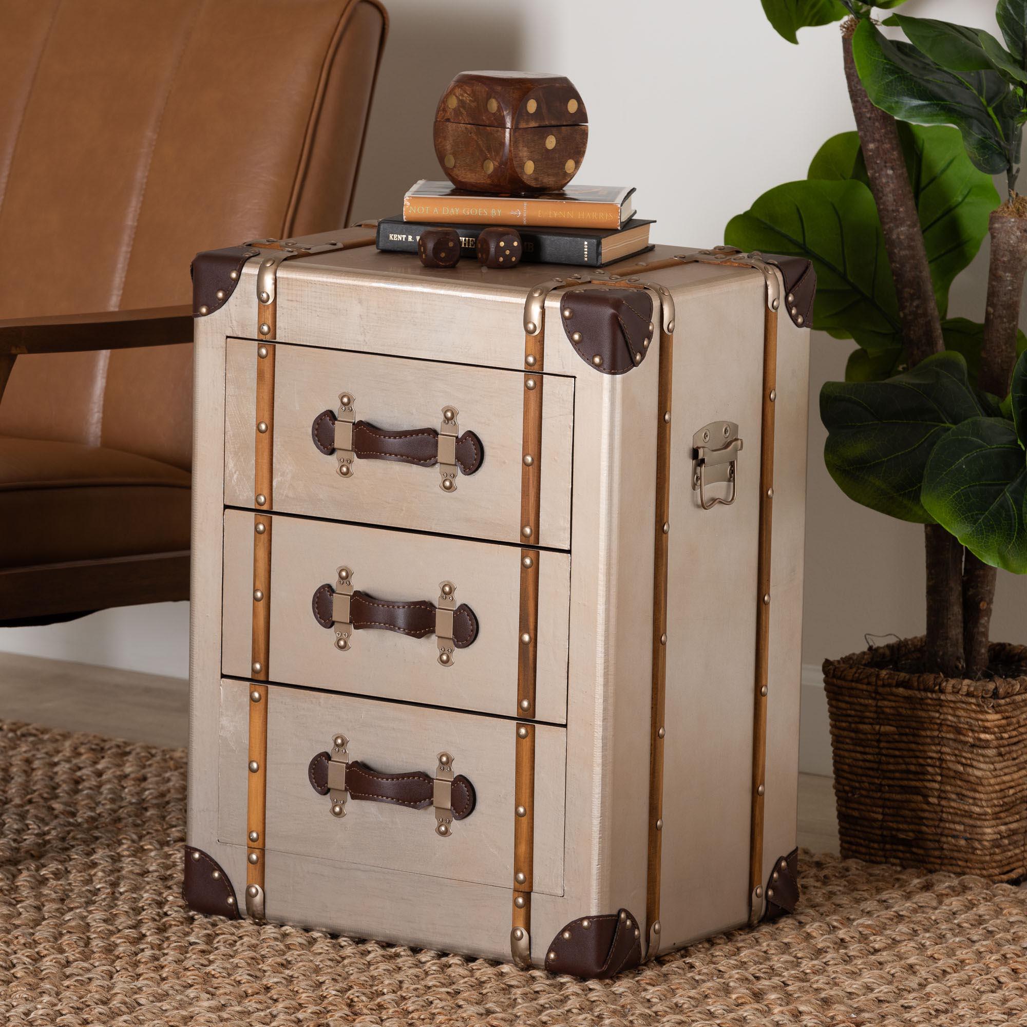 Naylor Vintage Matte Bronze 3-Drawer Cabinet