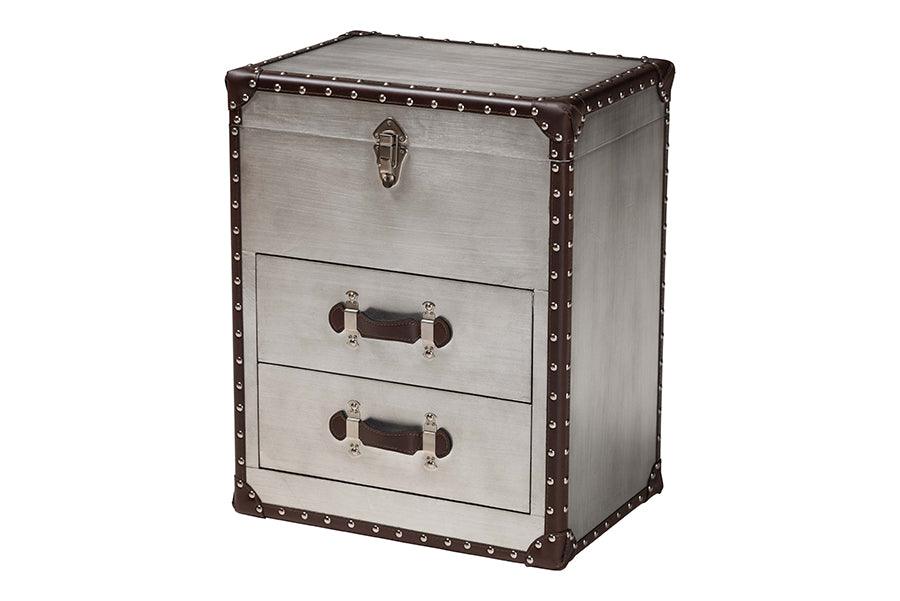 Calidore Vintage Metal 2-Drawer End Table