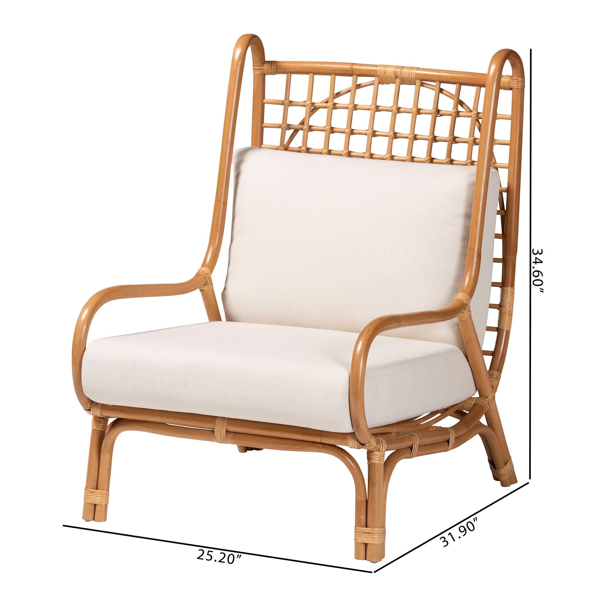 bali & pari Helina Bohemian Light Honey Rattan Accent Chair