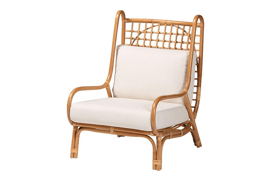 bali & pari Helina Bohemian Light Honey Rattan Accent Chair