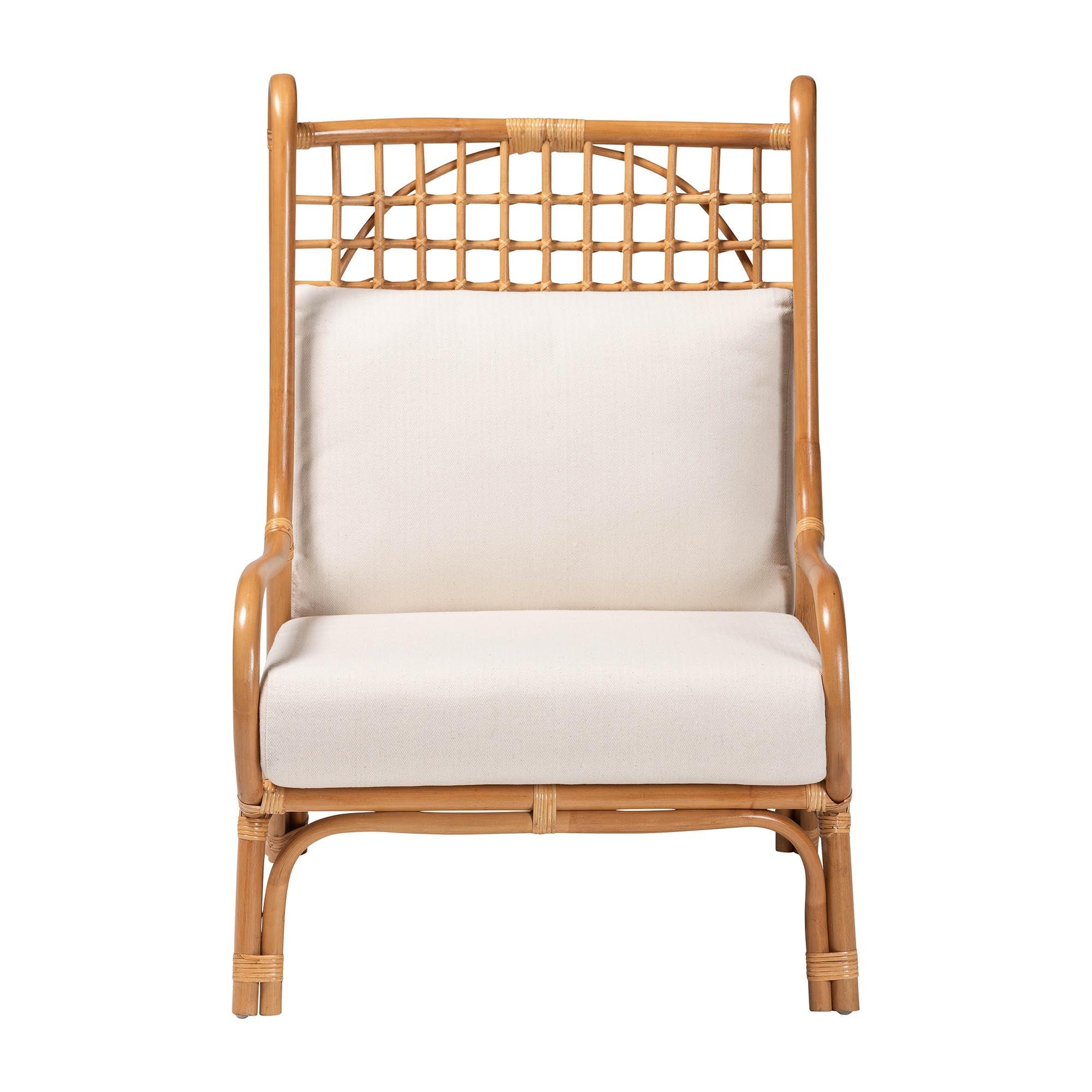 bali & pari Helina Bohemian Light Honey Rattan Accent Chair