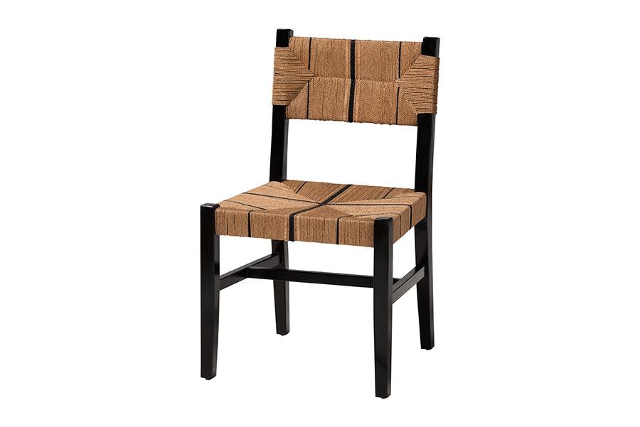 bali & pari Prita Bohemian Paper Loom and Mahogany Wood Dining Chair