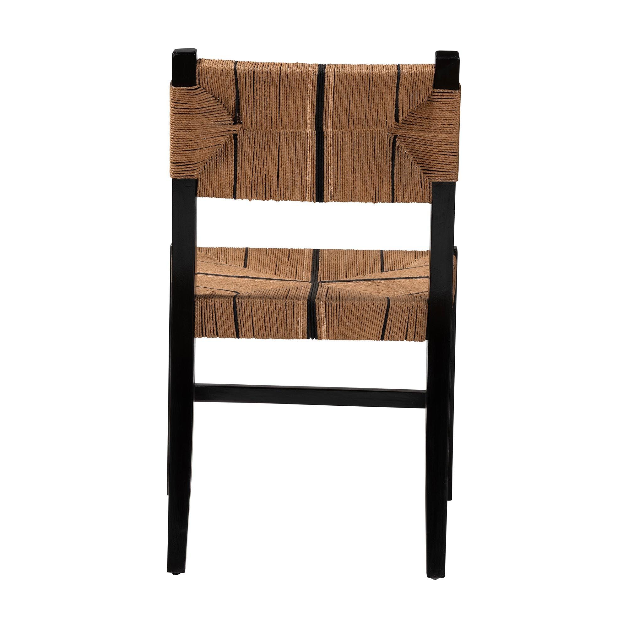 bali & pari Prita Bohemian Paper Loom and Mahogany Wood Dining Chair