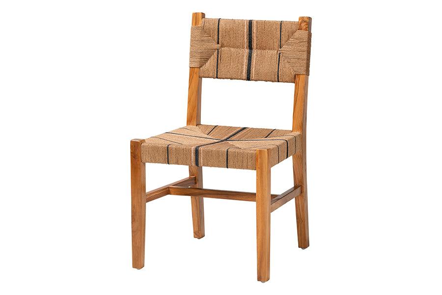 bali & pari Prita Bohemian Paper Loom and Mahogany Wood Dining Chair