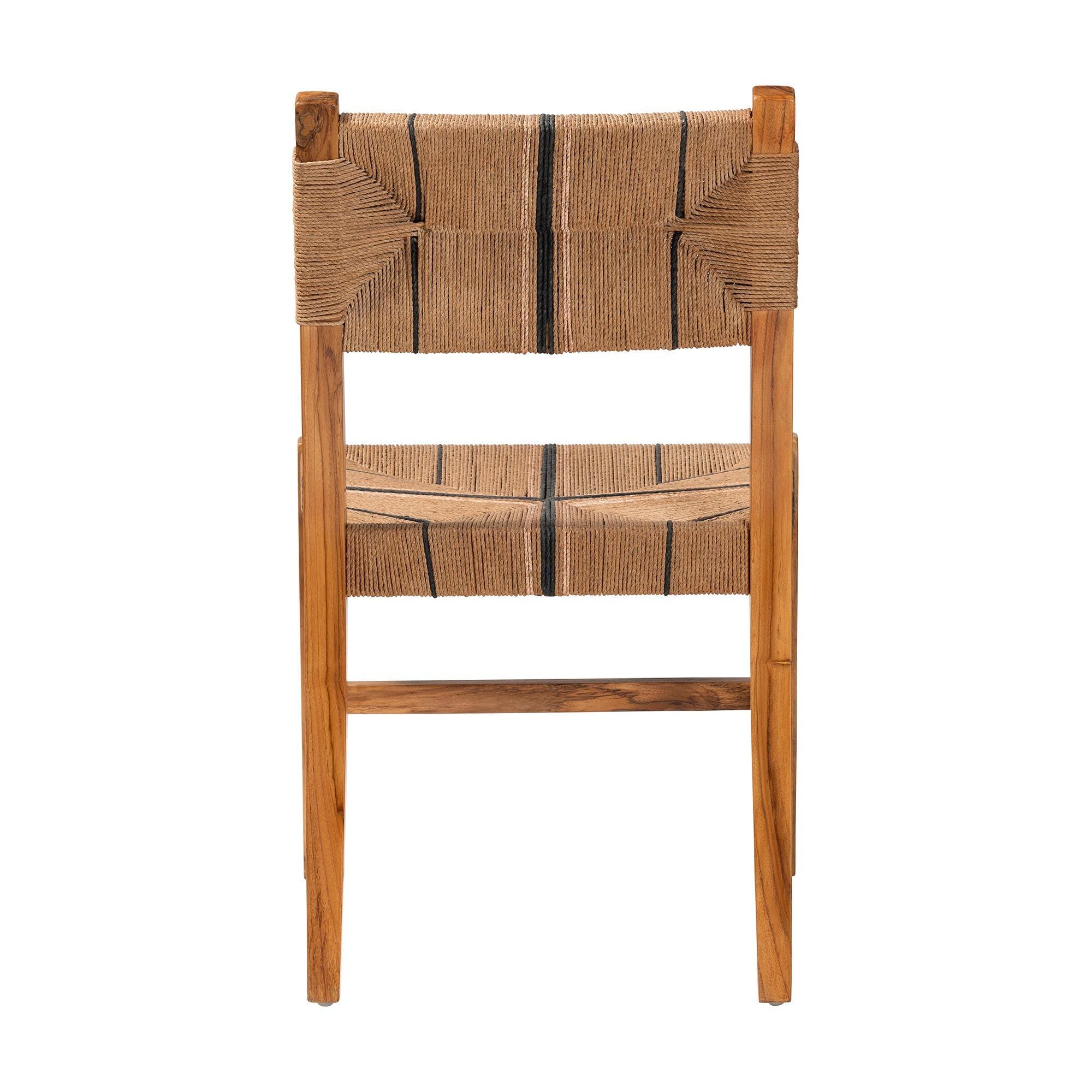 bali & pari Prita Bohemian Paper Loom and Mahogany Wood Dining Chair