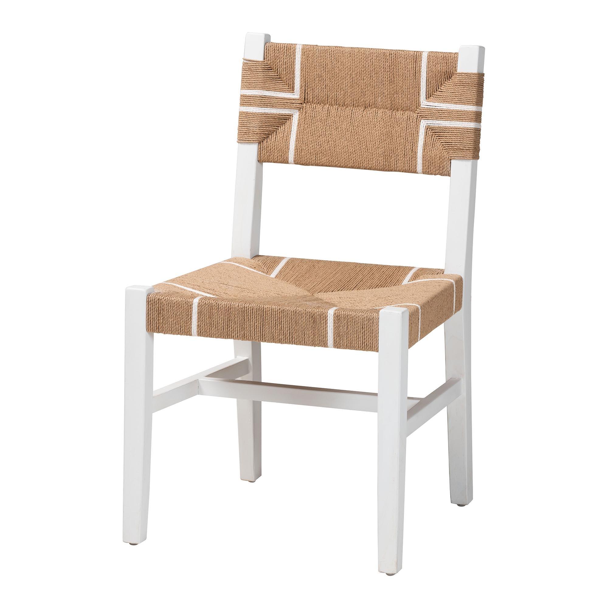 bali & pari Talli Bohemian Paper Loom and Mahogany Wood Dining Chair