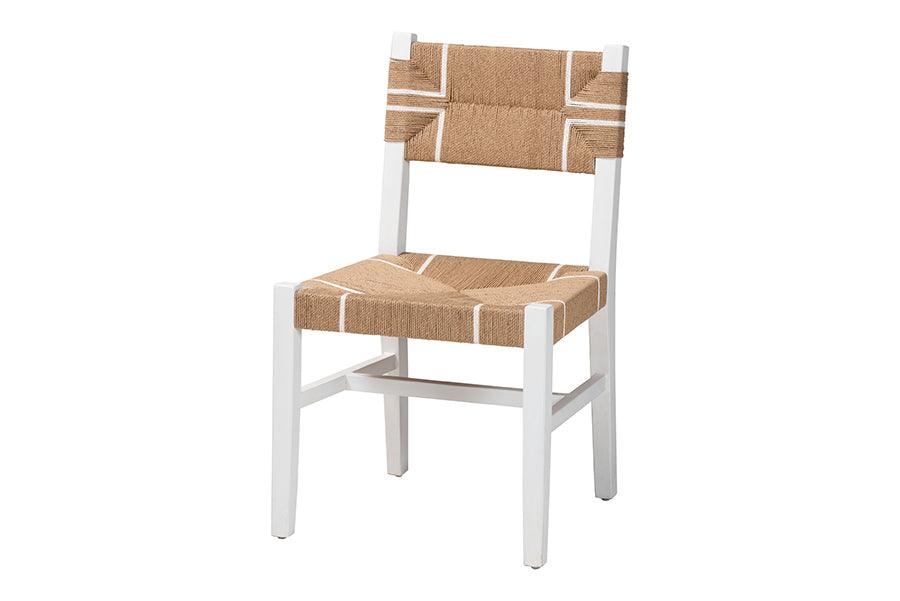 bali & pari Talli Bohemian Paper Loom and Mahogany Wood Dining Chair