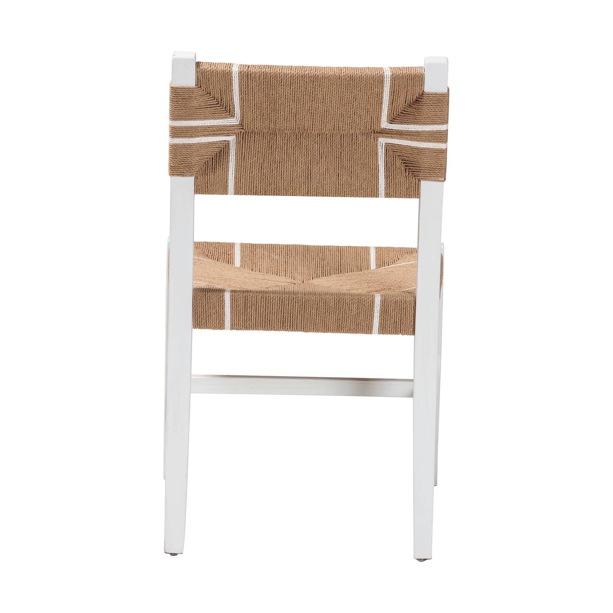 bali & pari Talli Bohemian Paper Loom and Mahogany Wood Dining Chair