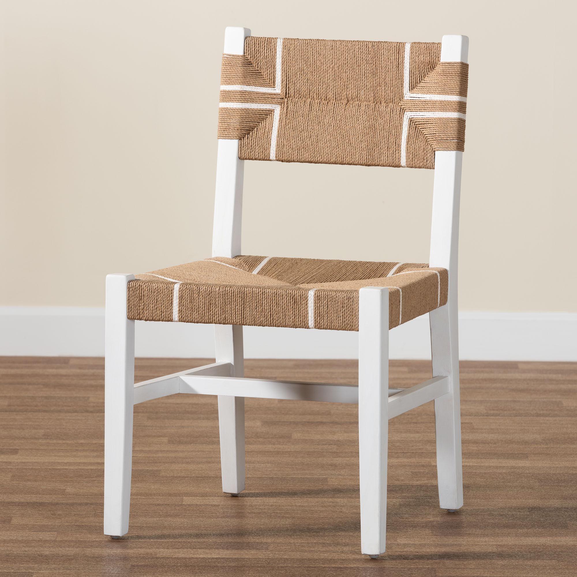 bali & pari Talli Bohemian Paper Loom and Mahogany Wood Dining Chair