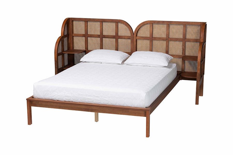 Cascadia Mid-Century Modern Wood Wingback Platform Bed