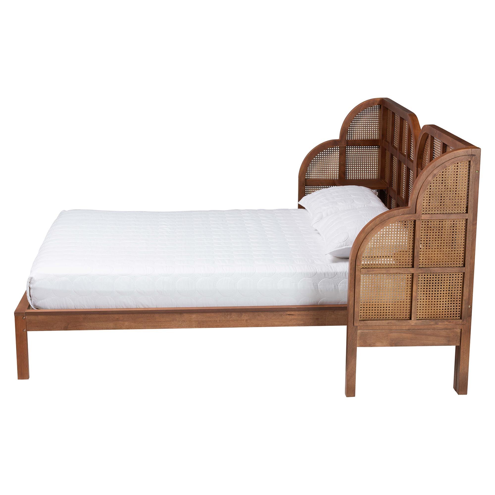 Cascadia Mid-Century Modern Wood Wingback Platform Bed