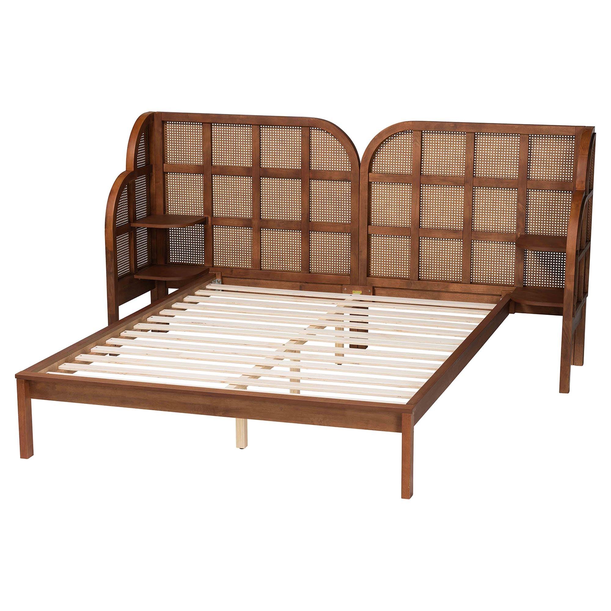 Cascadia Mid-Century Modern Wood Wingback Platform Bed