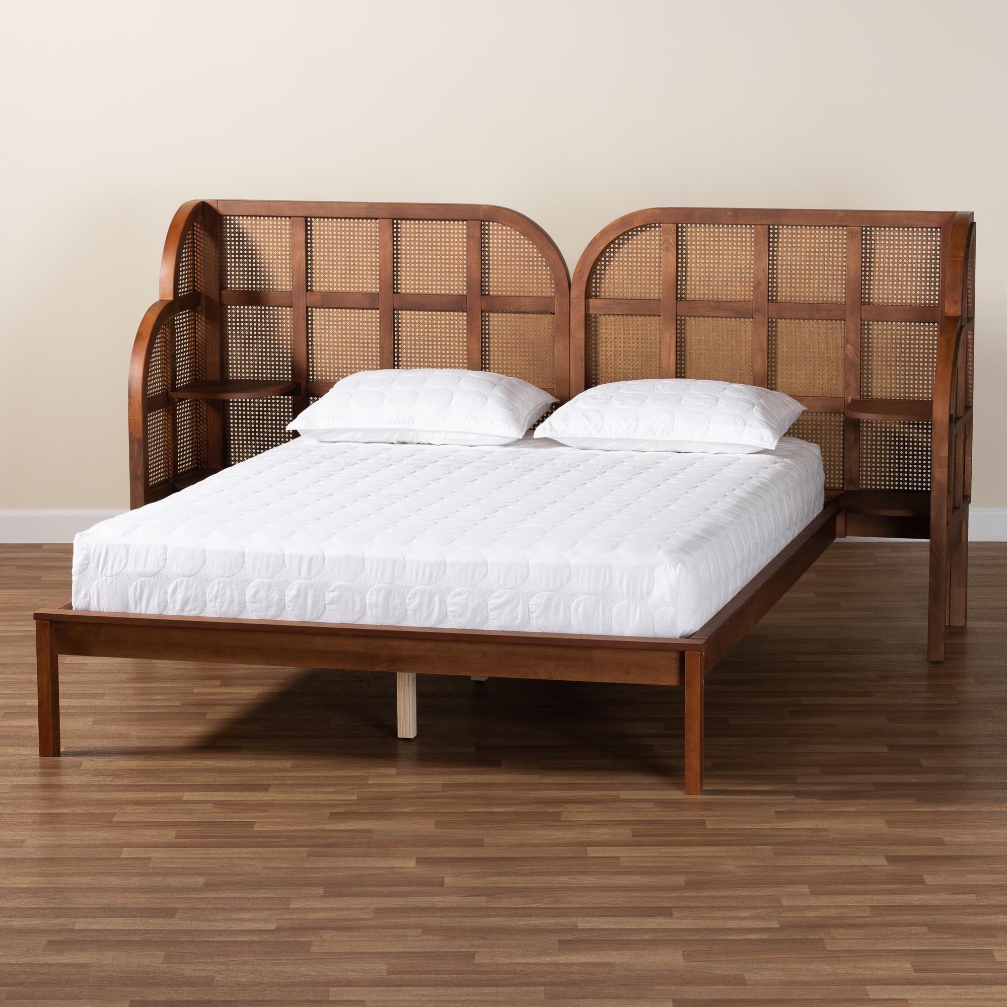 Cascadia Mid-Century Modern Wood Wingback Platform Bed