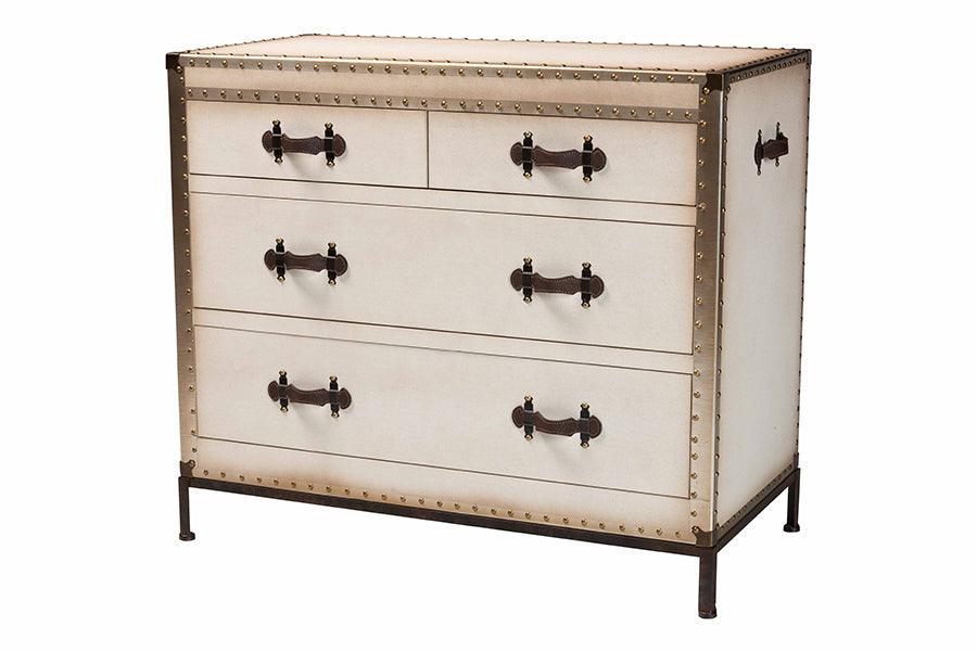 Benton Vintage Canvas 4-Drawer Storage Cabinet