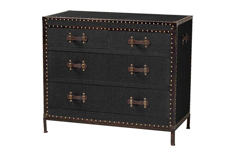 Benton Vintage Canvas 4-Drawer Storage Cabinet