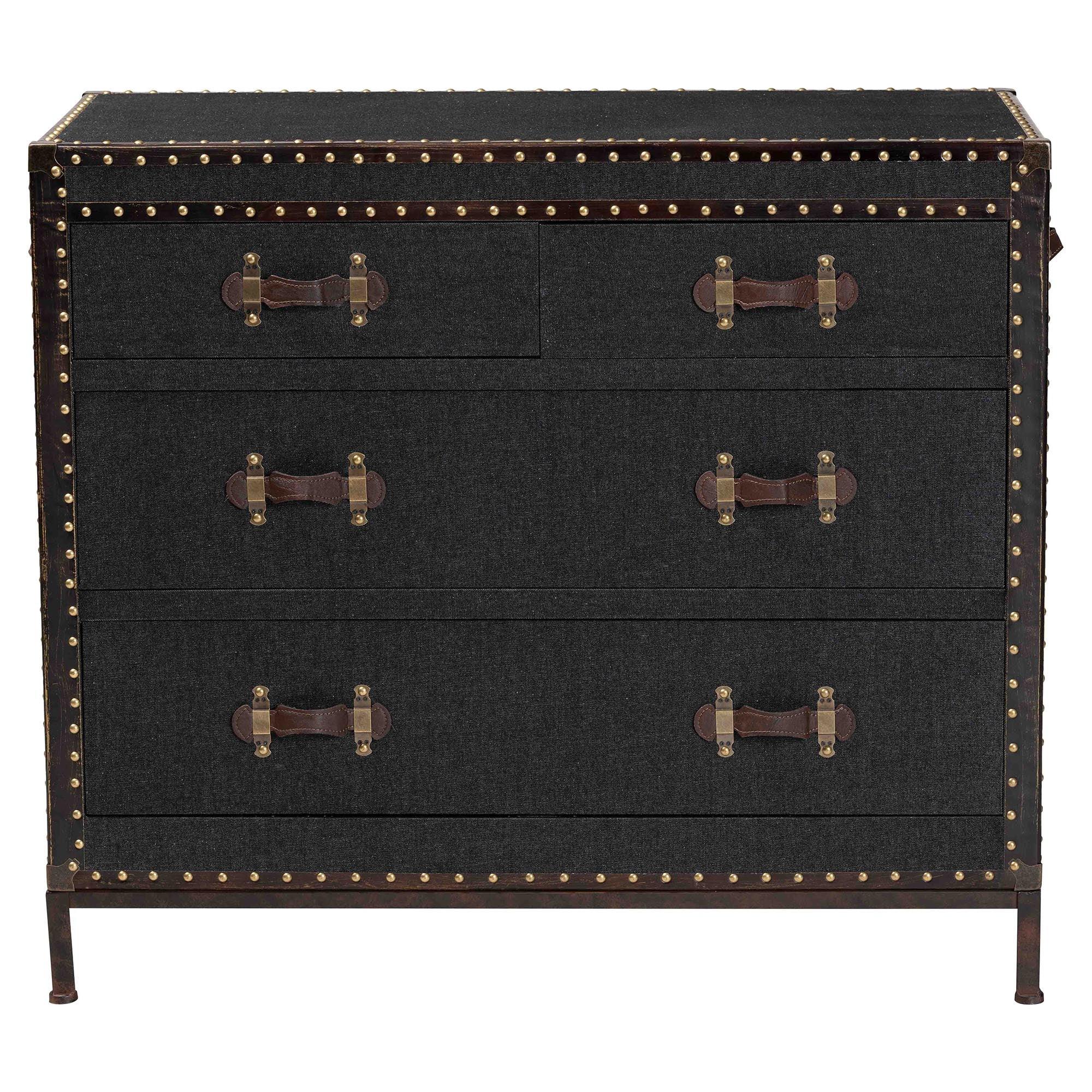 Benton Vintage Canvas 4-Drawer Storage Cabinet