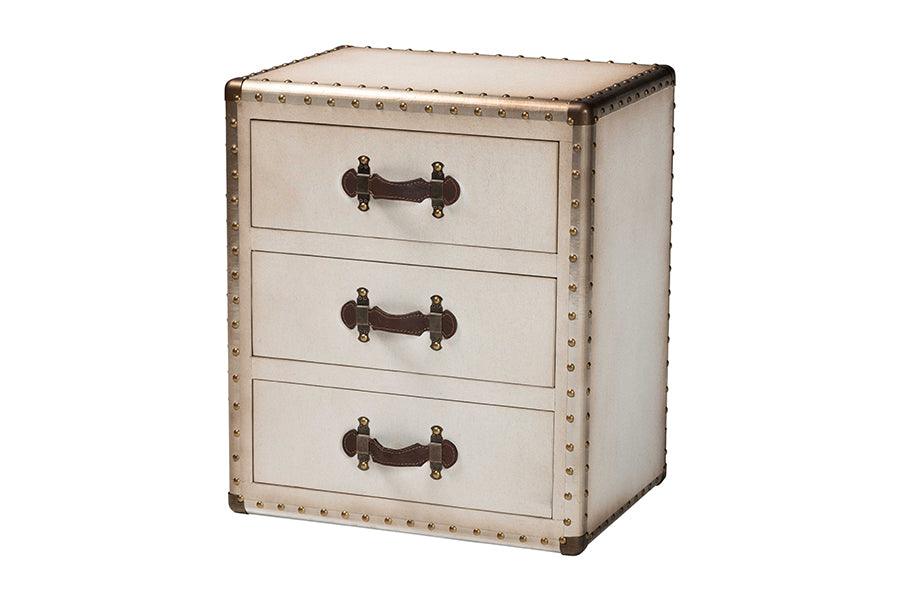 Mallison Vintage Canvas 3-Drawer End Table