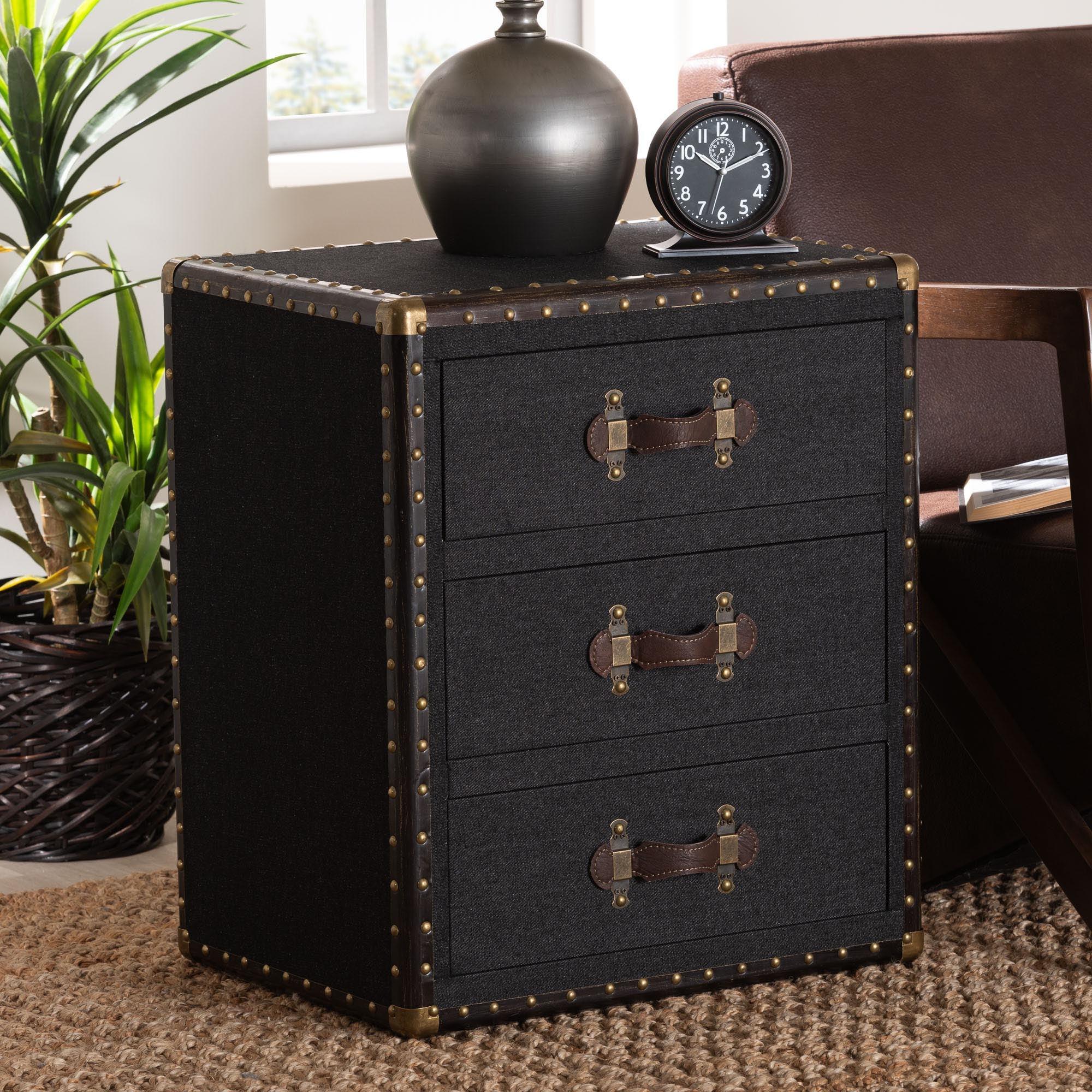 Mallison Vintage Canvas 3-Drawer End Table