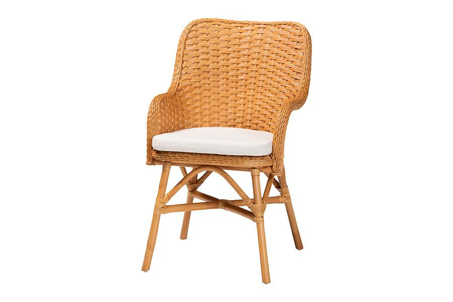 bali & pari Celsie Bohemian Light Honey Rattan Dining Chair