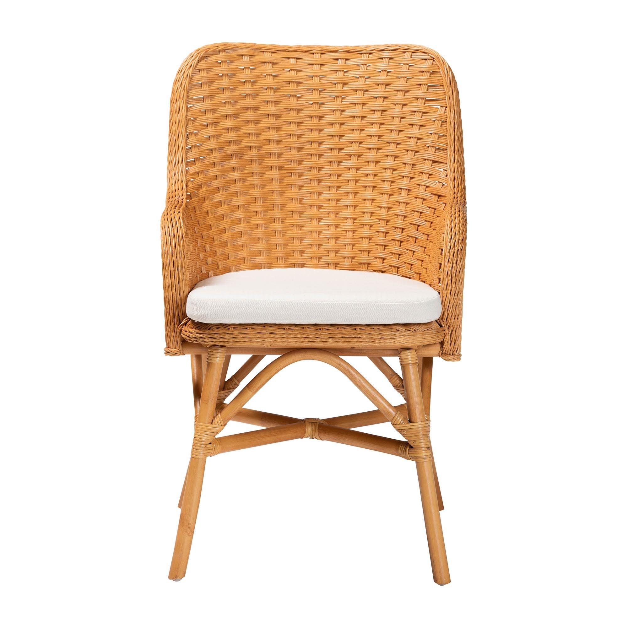 bali & pari Celsie Bohemian Light Honey Rattan Dining Chair