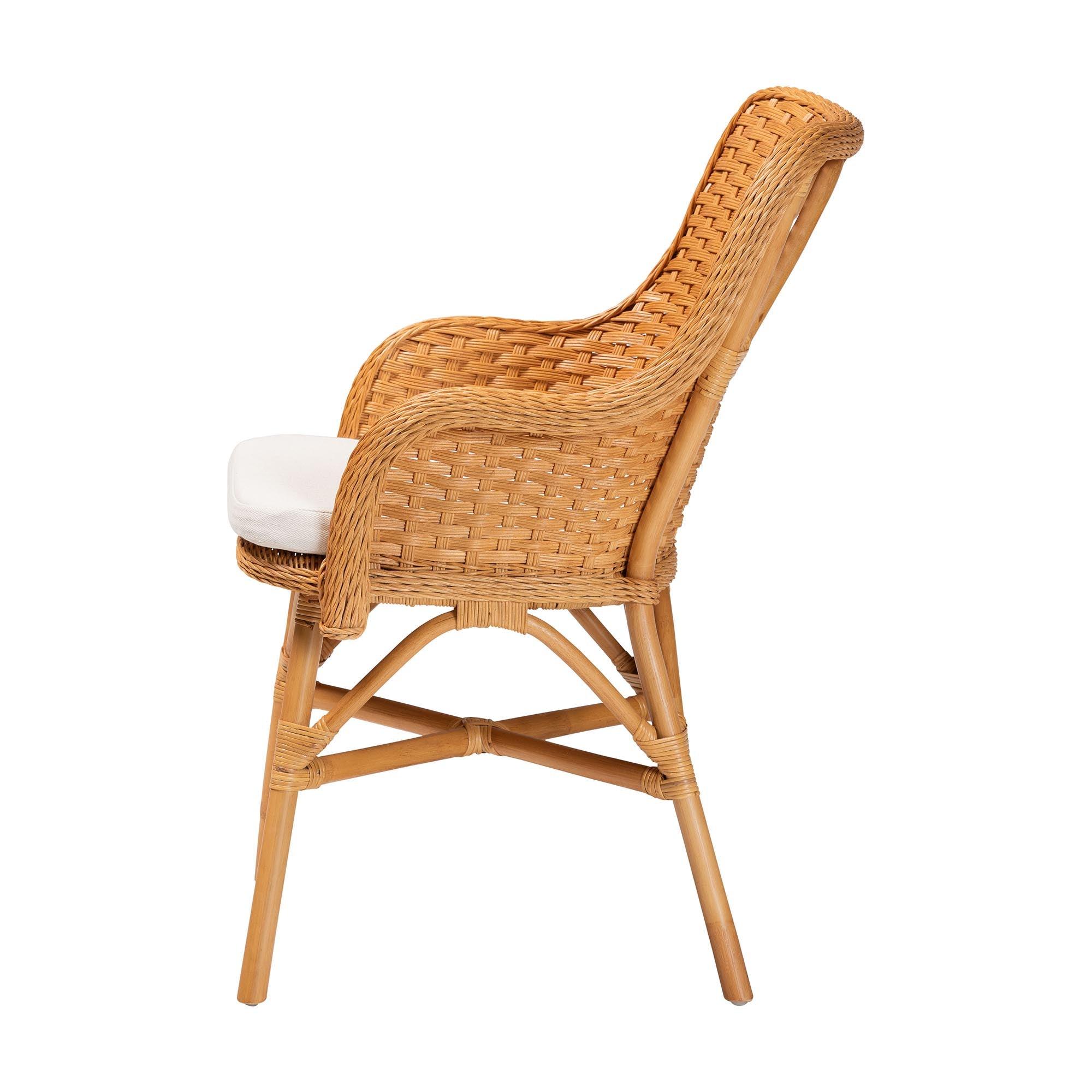 bali & pari Celsie Bohemian Light Honey Rattan Dining Chair