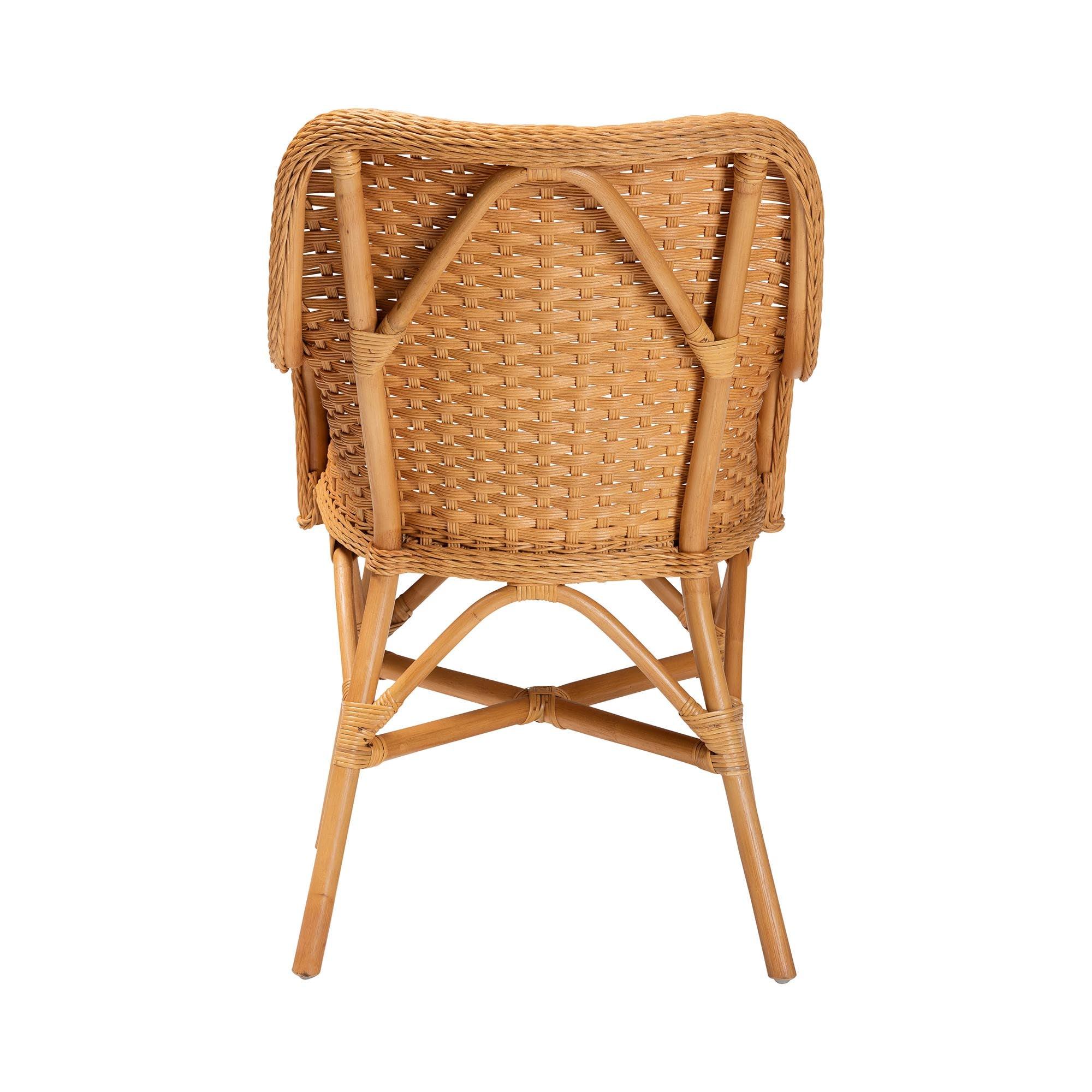 bali & pari Celsie Bohemian Light Honey Rattan Dining Chair