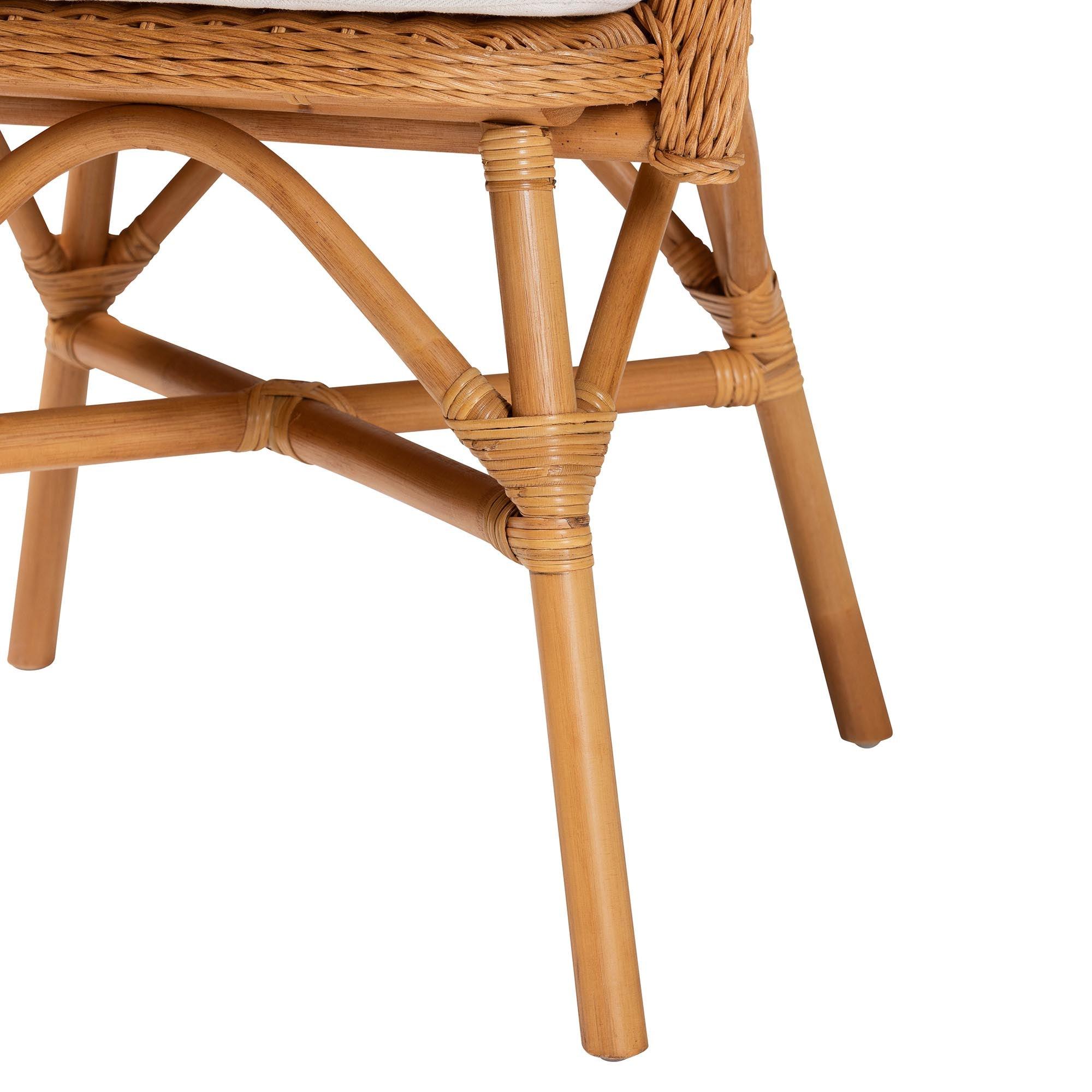 bali & pari Celsie Bohemian Light Honey Rattan Dining Chair