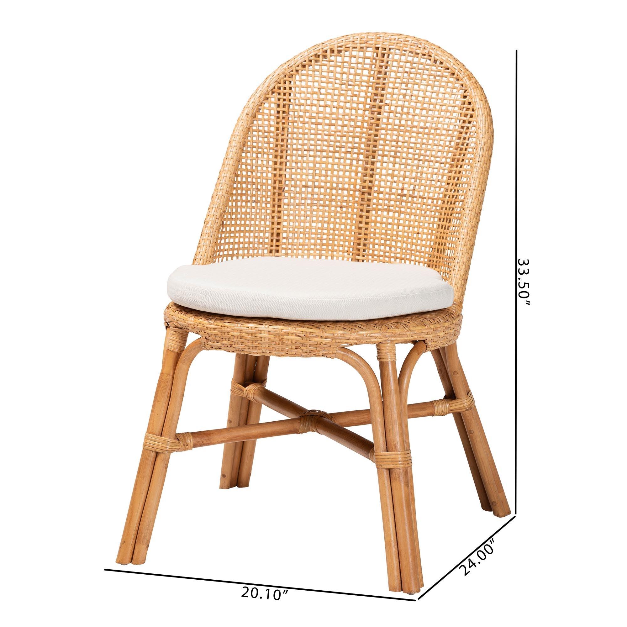 bali & pari Daniela Bohemian Light Honey Rattan Dining Chair