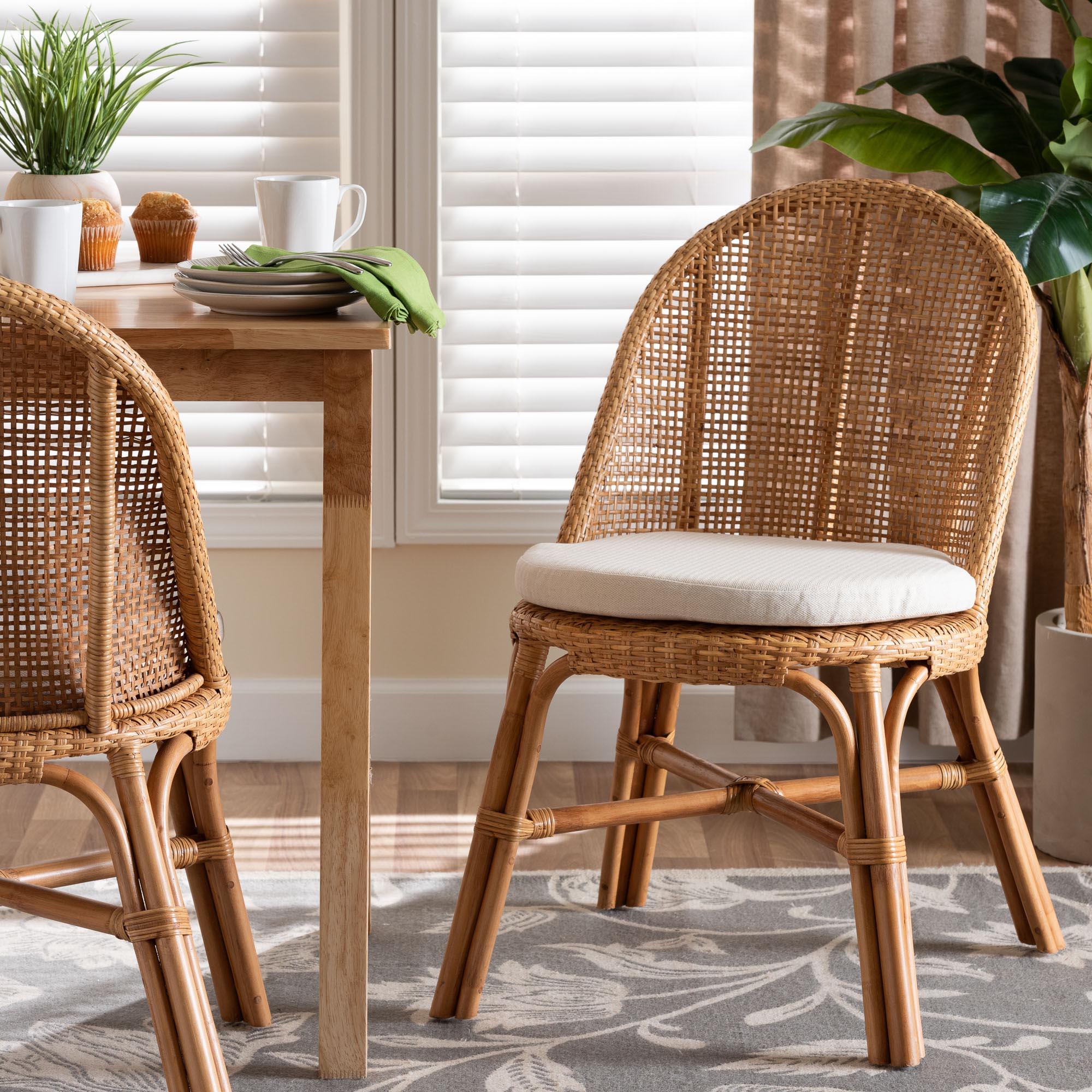 bali & pari Daniela Bohemian Light Honey Rattan Dining Chair