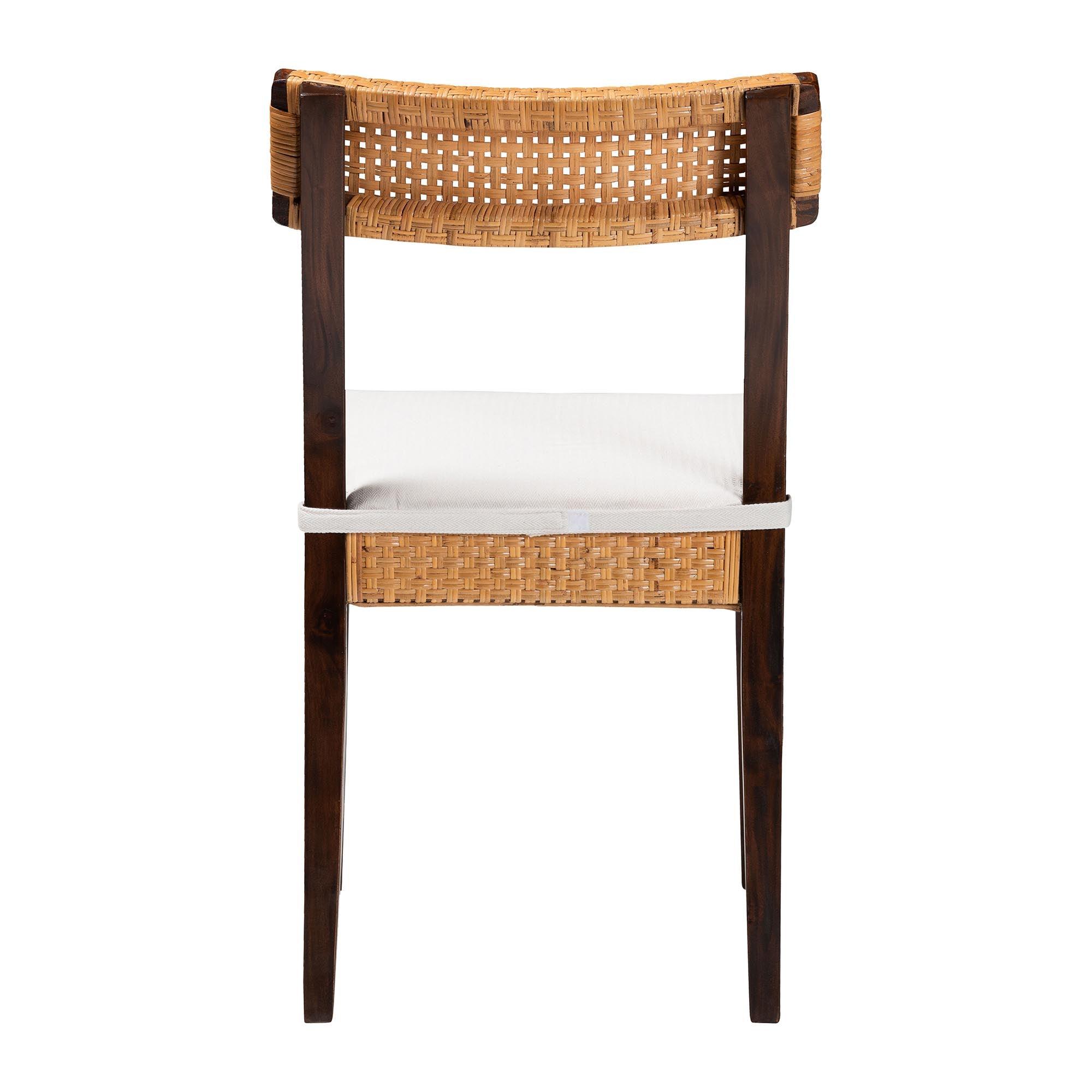 bali & pari Zaila Bohemian Light Honey Rattan and Wood Dining Chair