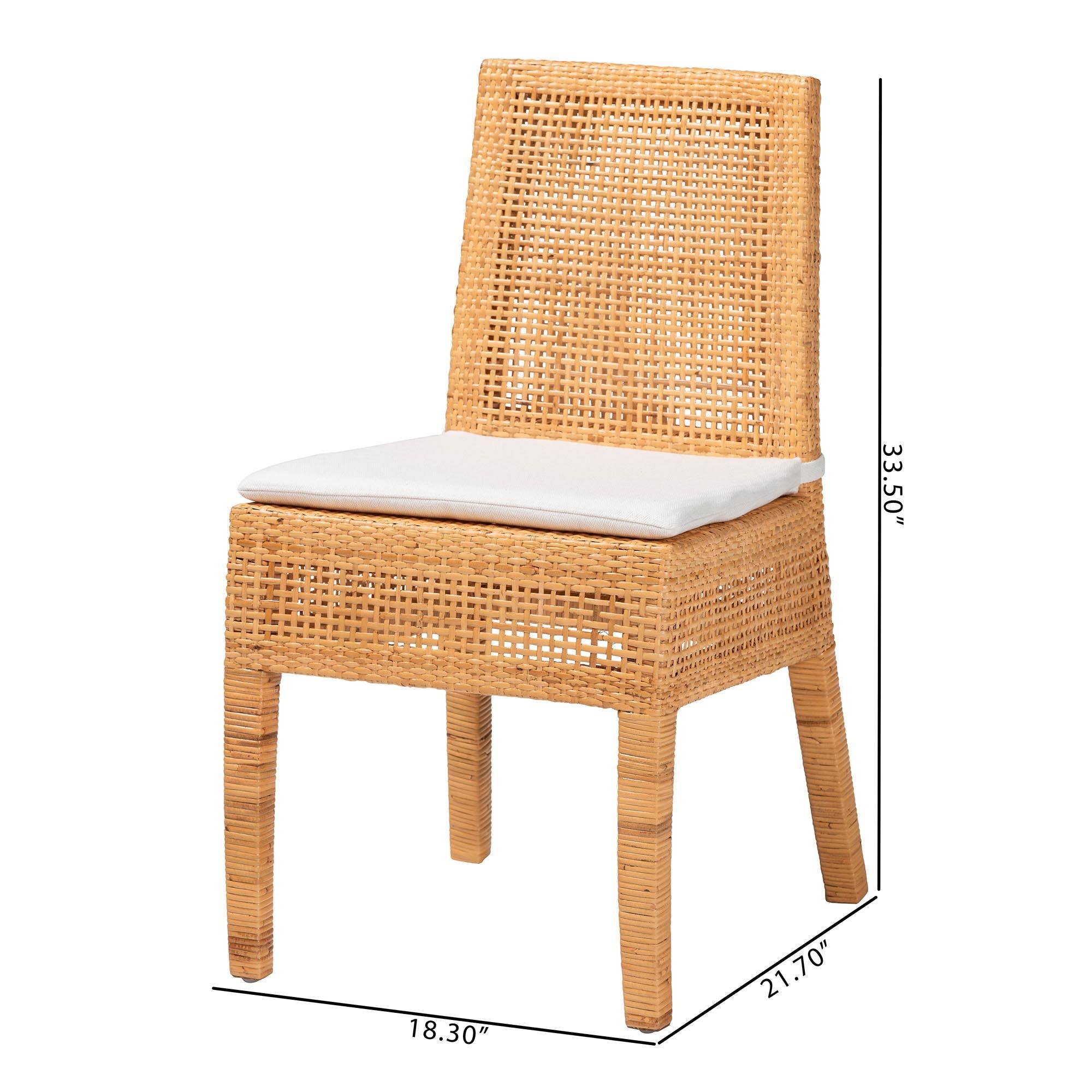 bali & pari Morris Bohemian Light Honey Rattan Dining Chair