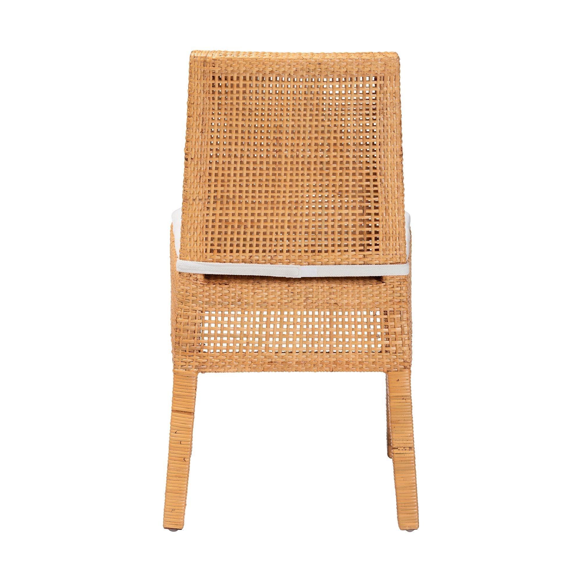 bali & pari Morris Bohemian Light Honey Rattan Dining Chair