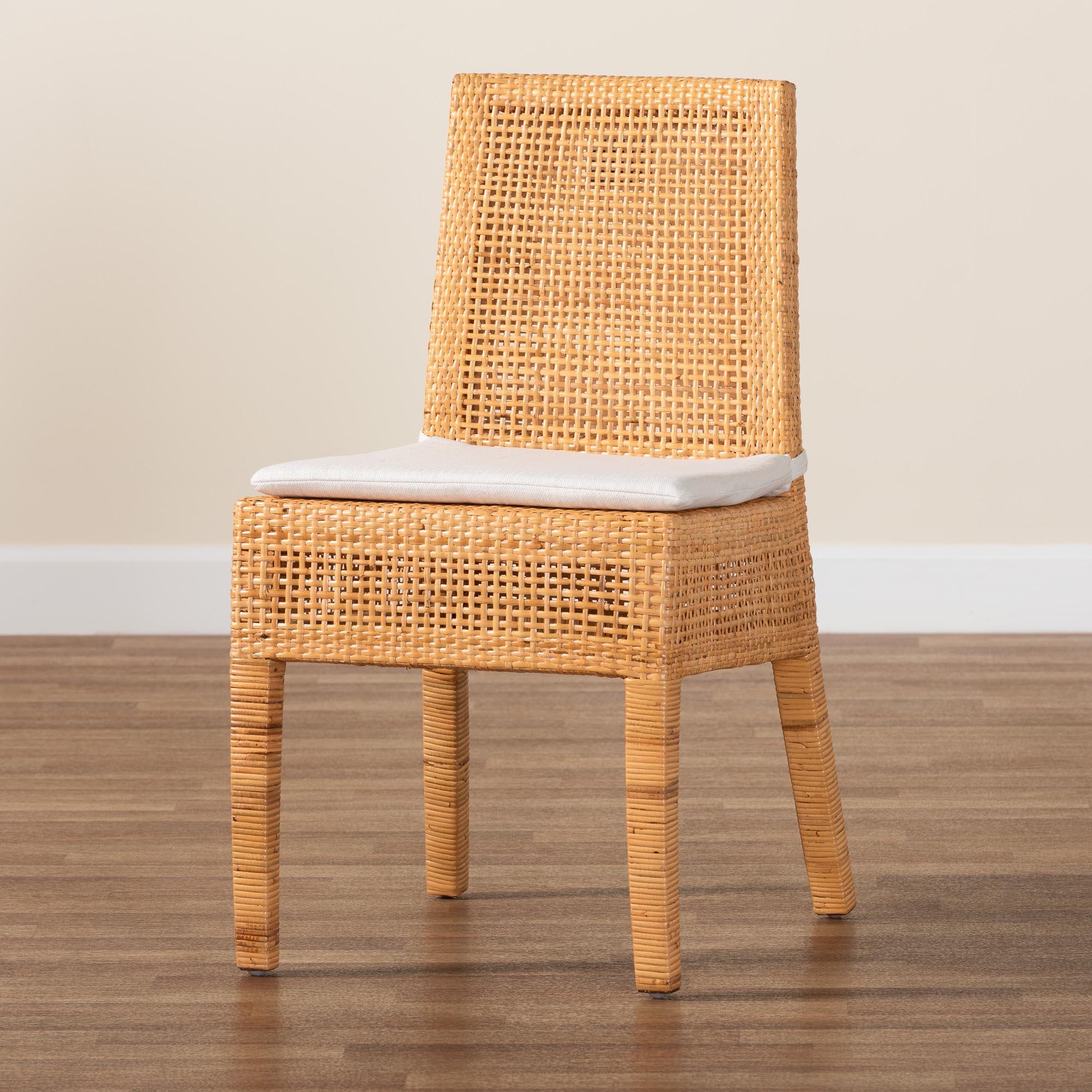 bali & pari Morris Bohemian Light Honey Rattan Dining Chair