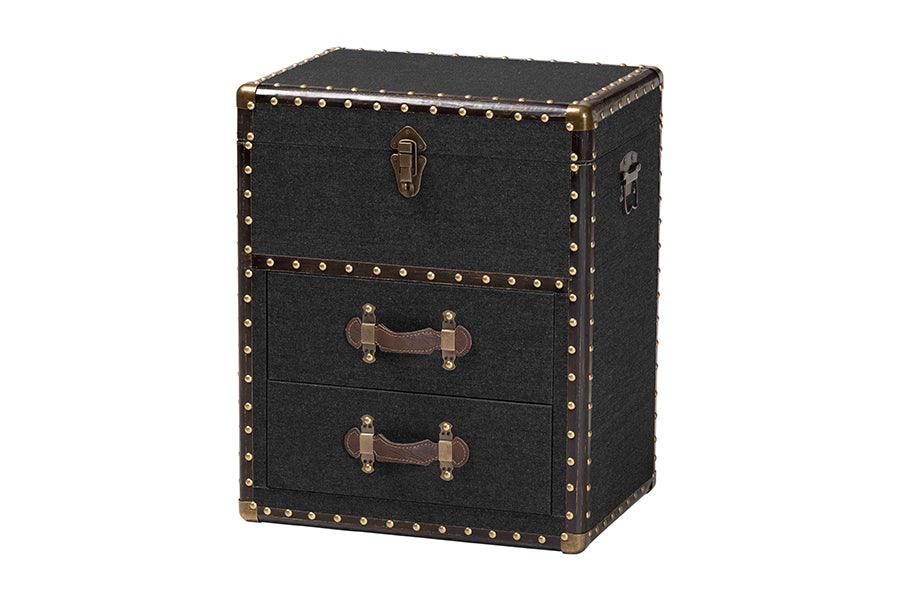 Agatha Vintage Canvas 2-Drawer Storage Trunk