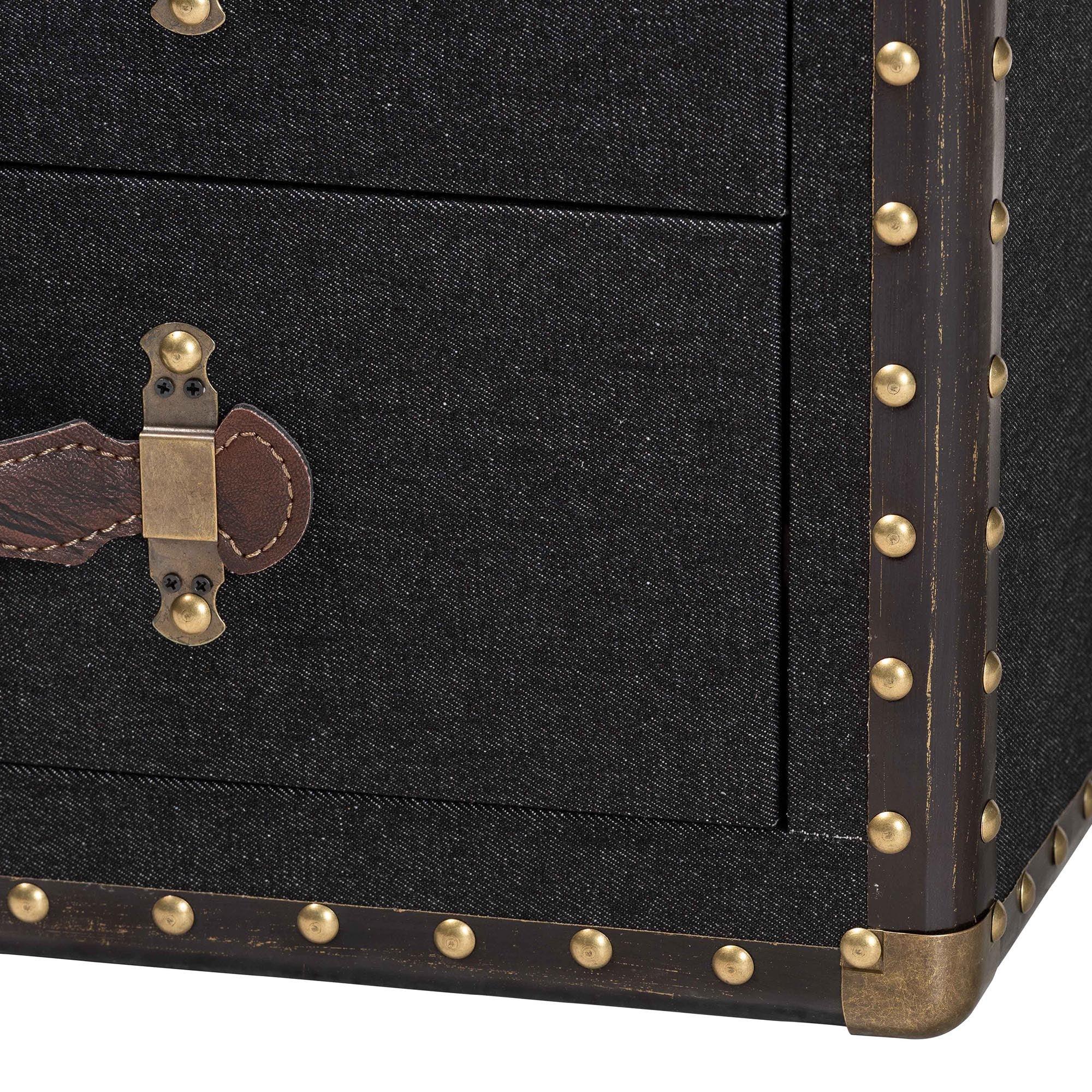 Agatha Vintage Canvas 2-Drawer Storage Trunk