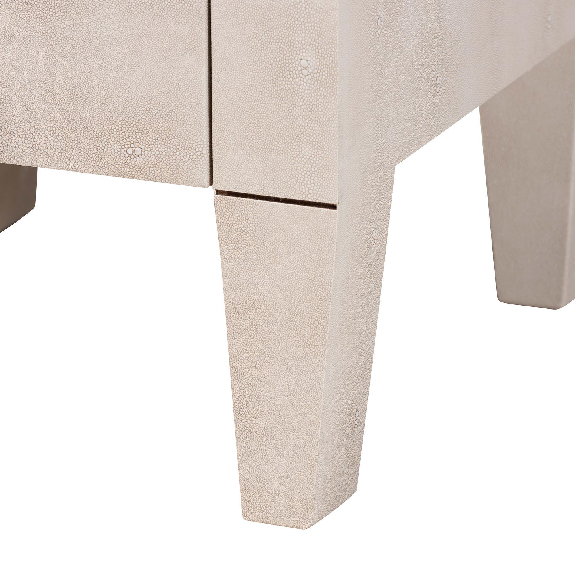 Leyna Modern Faux Shagreen 3-Drawer End Table