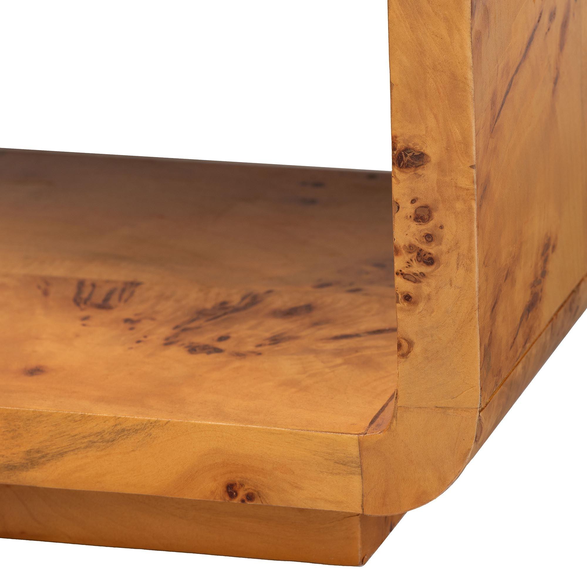 bali & pari Netra Modern and Contemporary Real Burl Wood Console Table