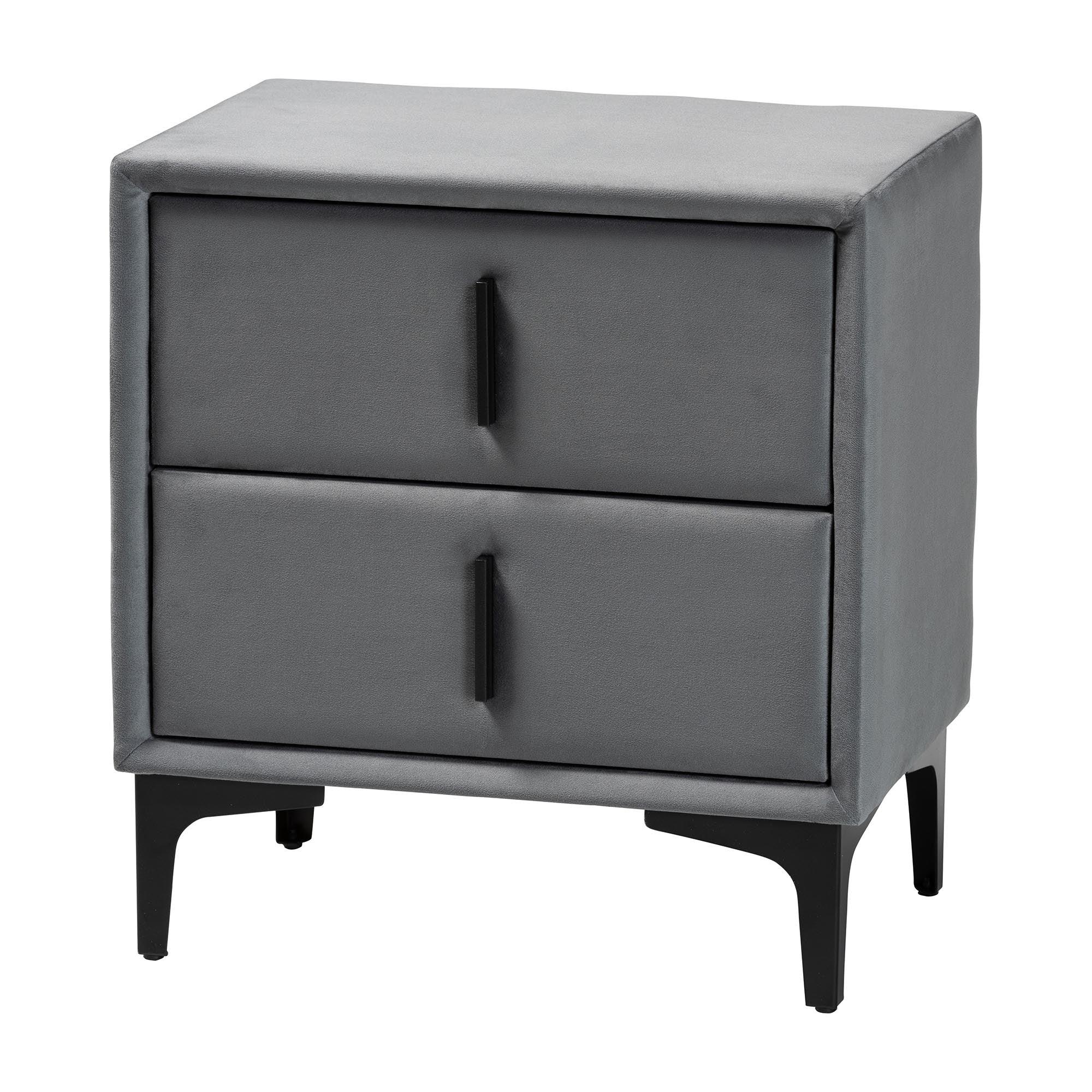 Etienne Modern Slate Velvet 4-Piece Bedroom Set