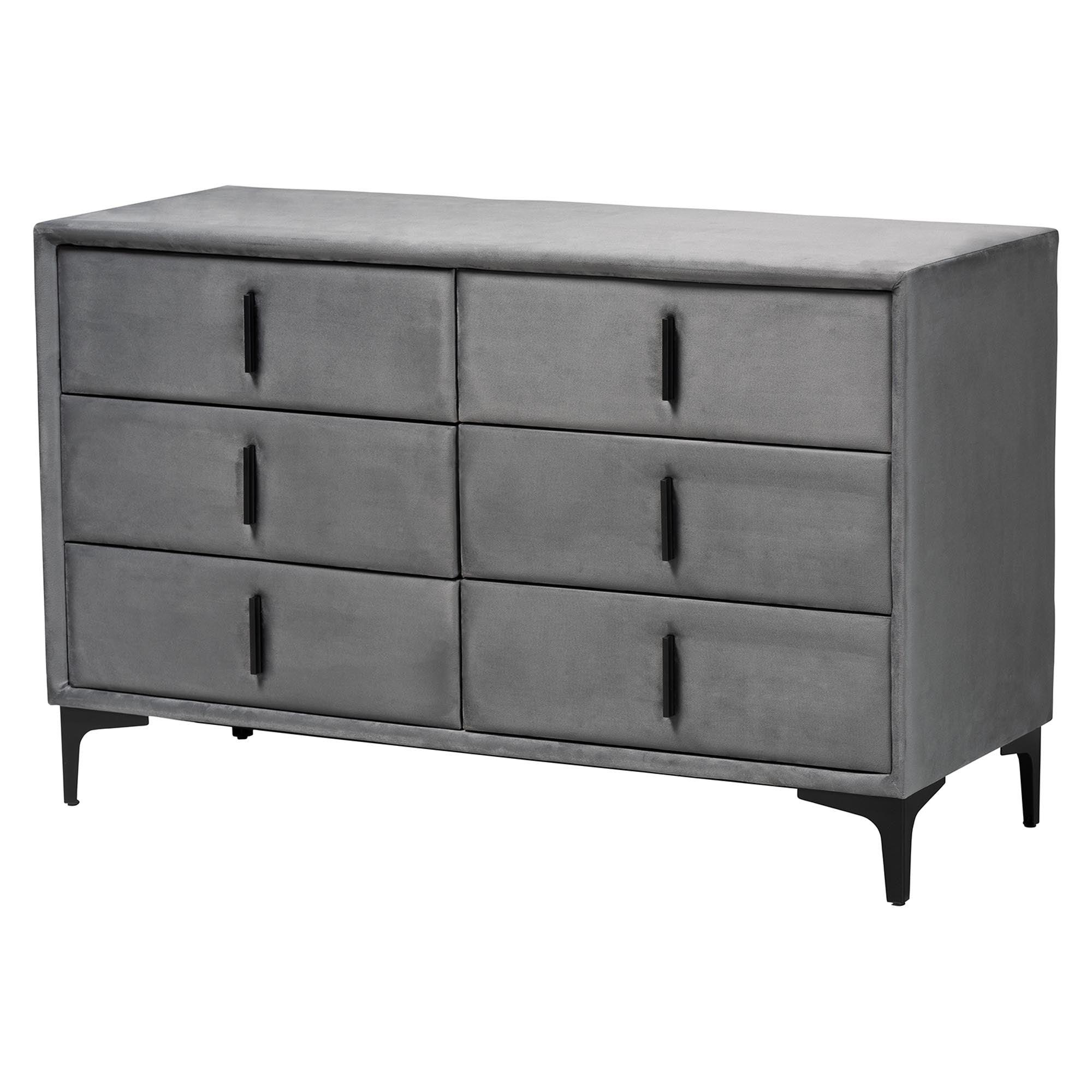 Etienne Modern Slate Velvet 4-Piece Bedroom Set