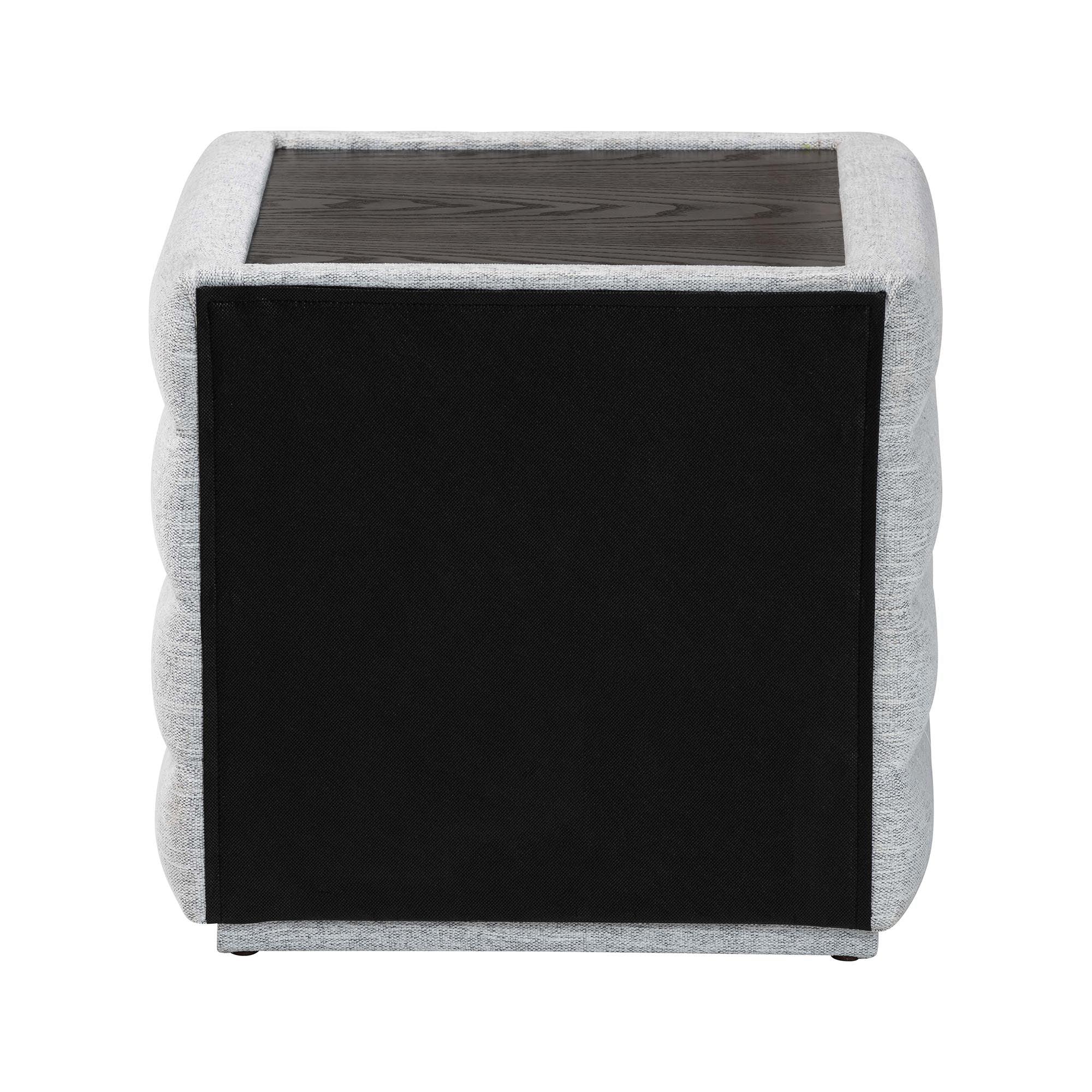 Cadmus Modern Light Channel-Tufted Fabric 2-Drawer Nightstand