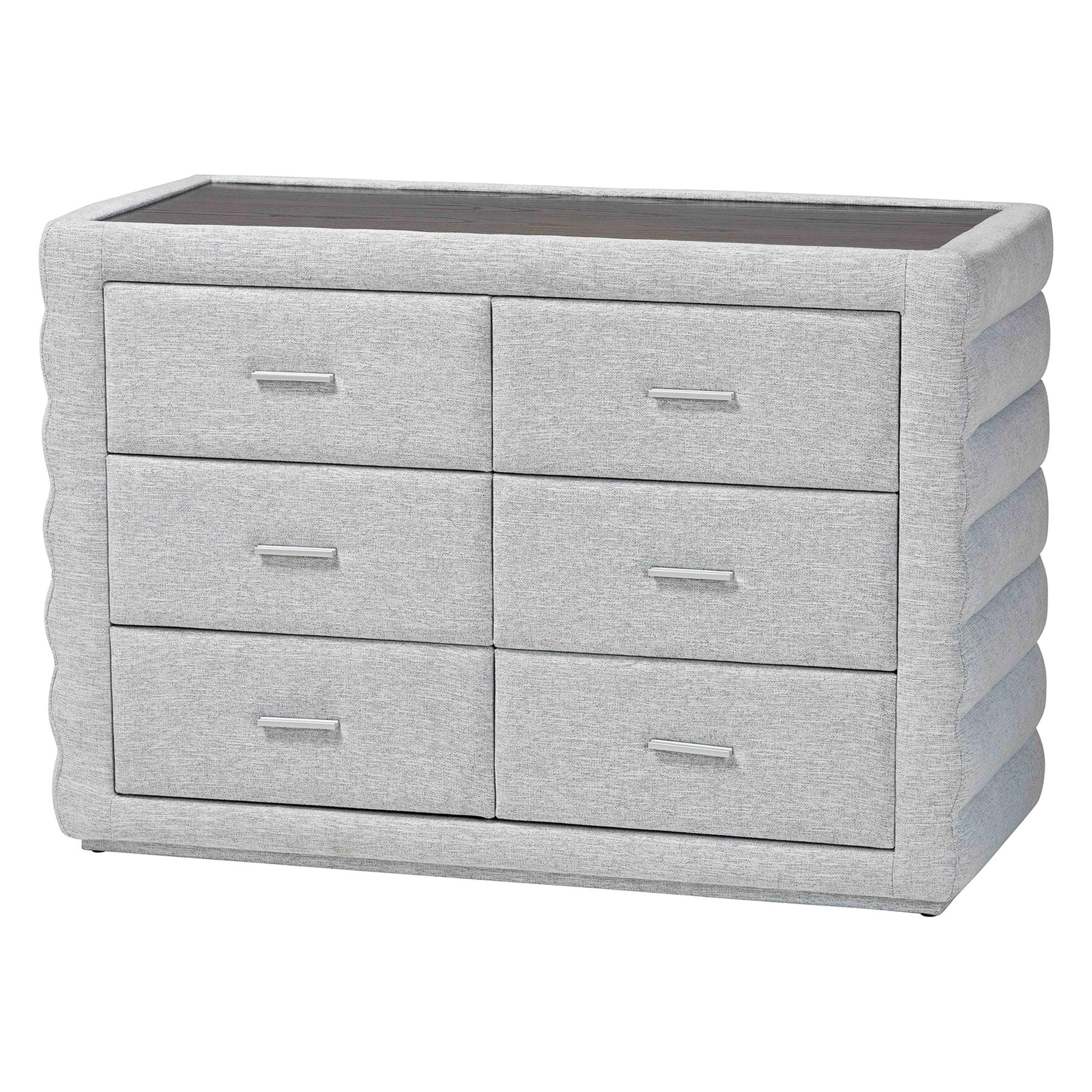 Cadmus Modern Light Channel-Tufted Fabric 4-Drawer Dresser