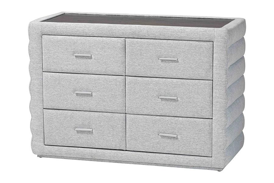 Cadmus Modern Light Channel-Tufted Fabric 4-Drawer Dresser