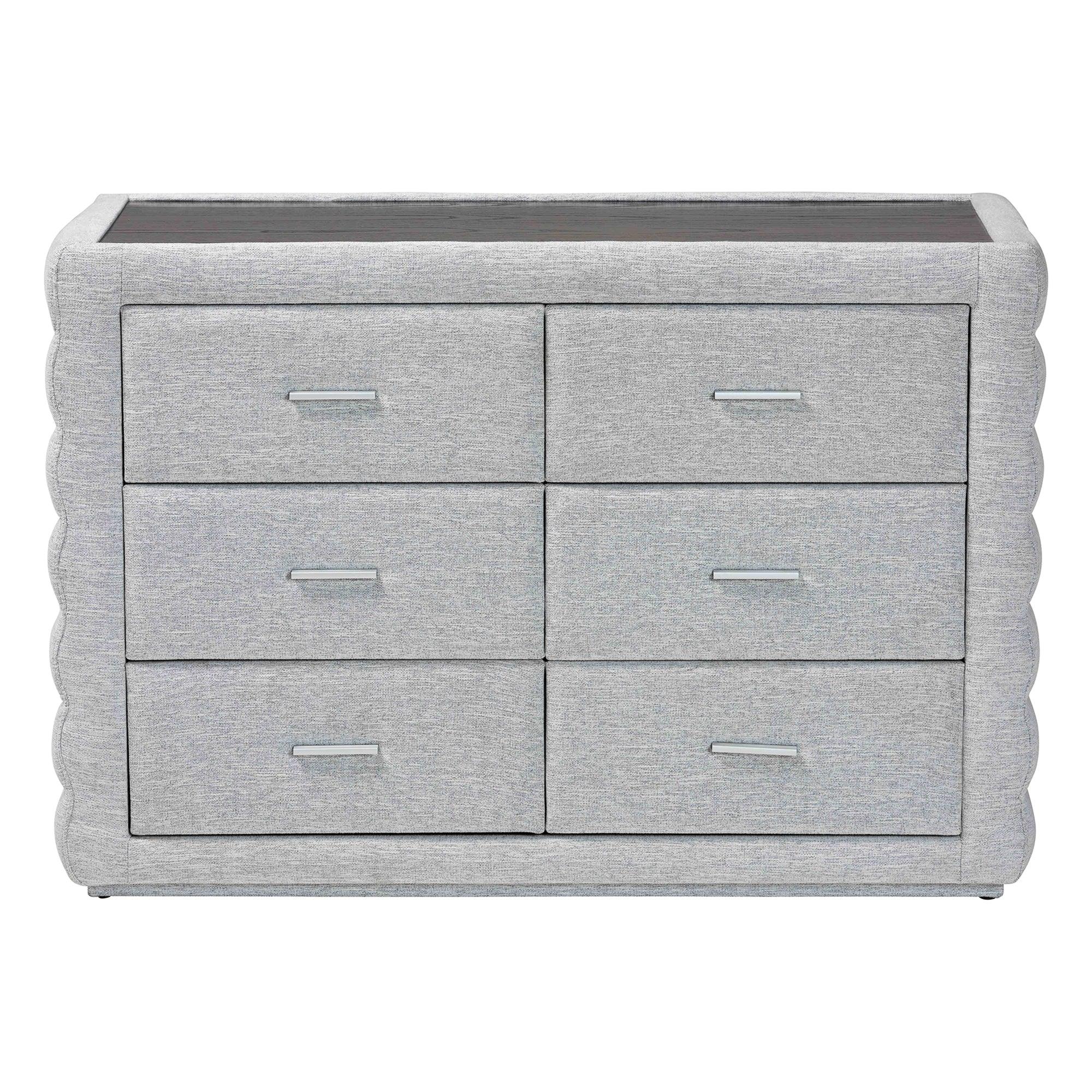 Cadmus Modern Light Channel-Tufted Fabric 4-Drawer Dresser