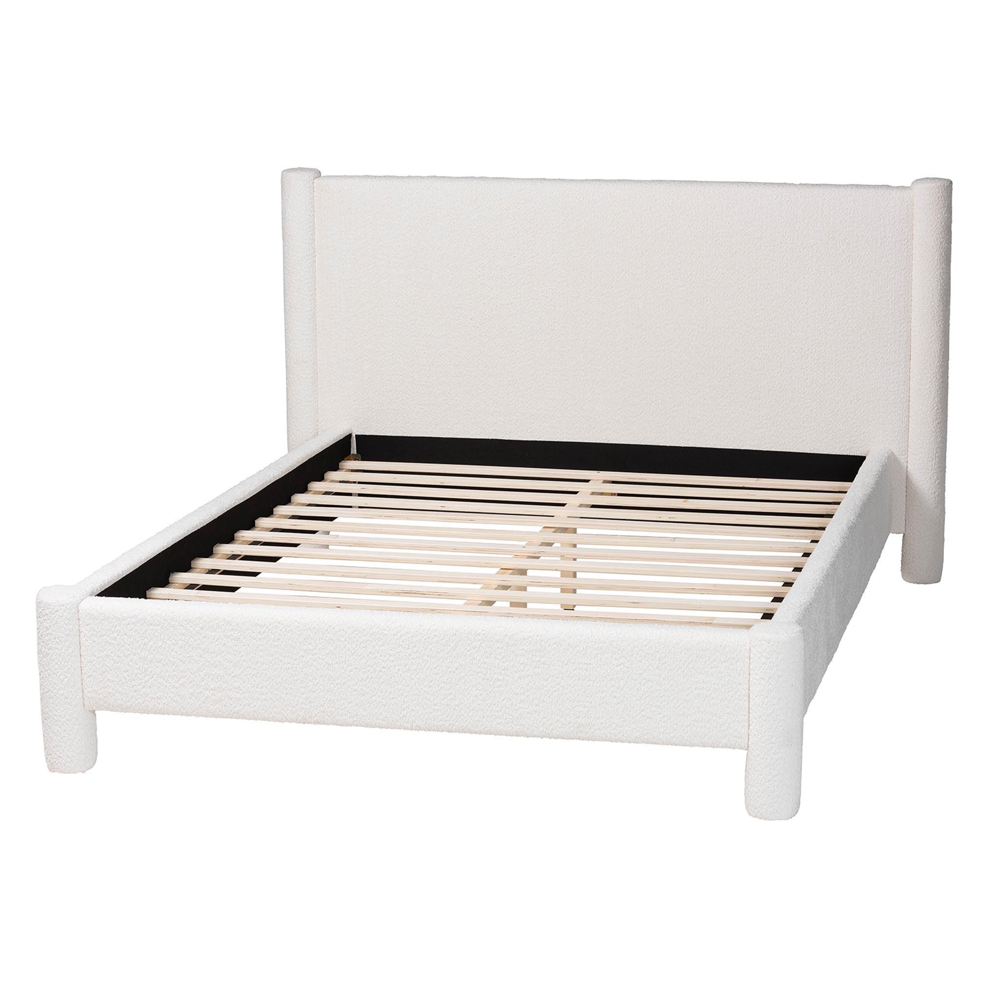 Laria Modern Teddy-Bear Fabric Platform Bed