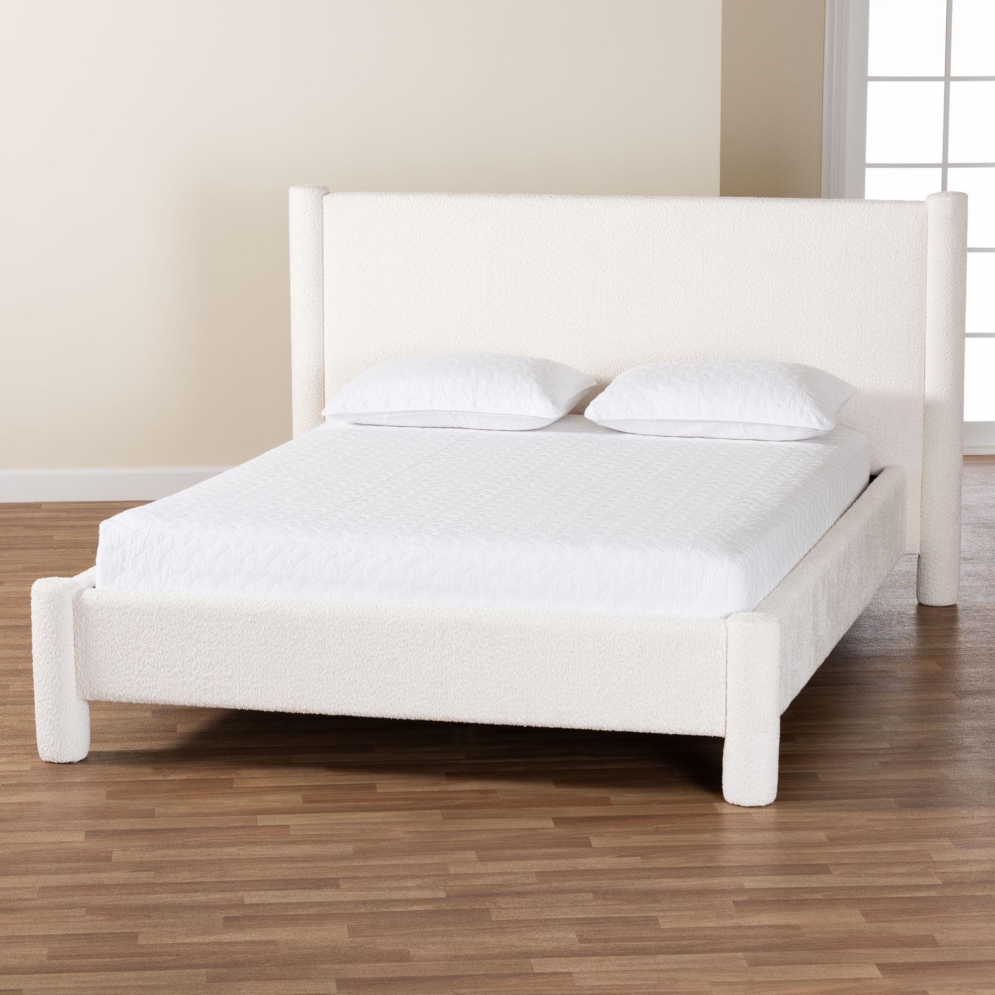 Laria Modern Teddy-Bear Fabric Platform Bed