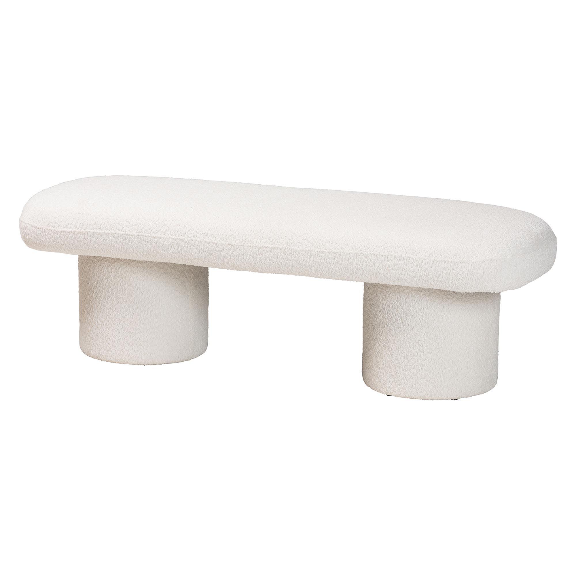 Laria Modern Teddy-Bear Fabric Accent Bench