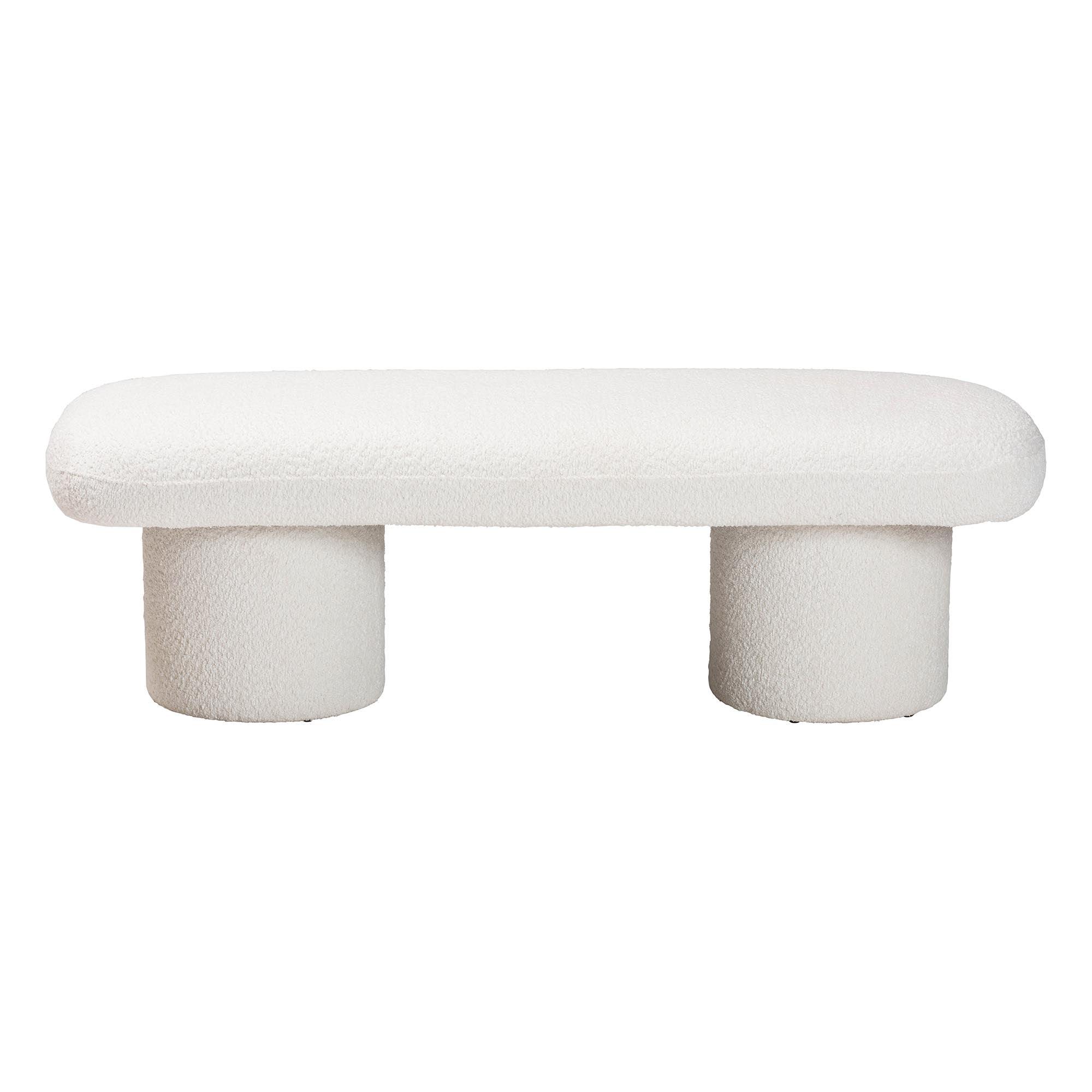 Laria Modern Teddy-Bear Fabric Accent Bench