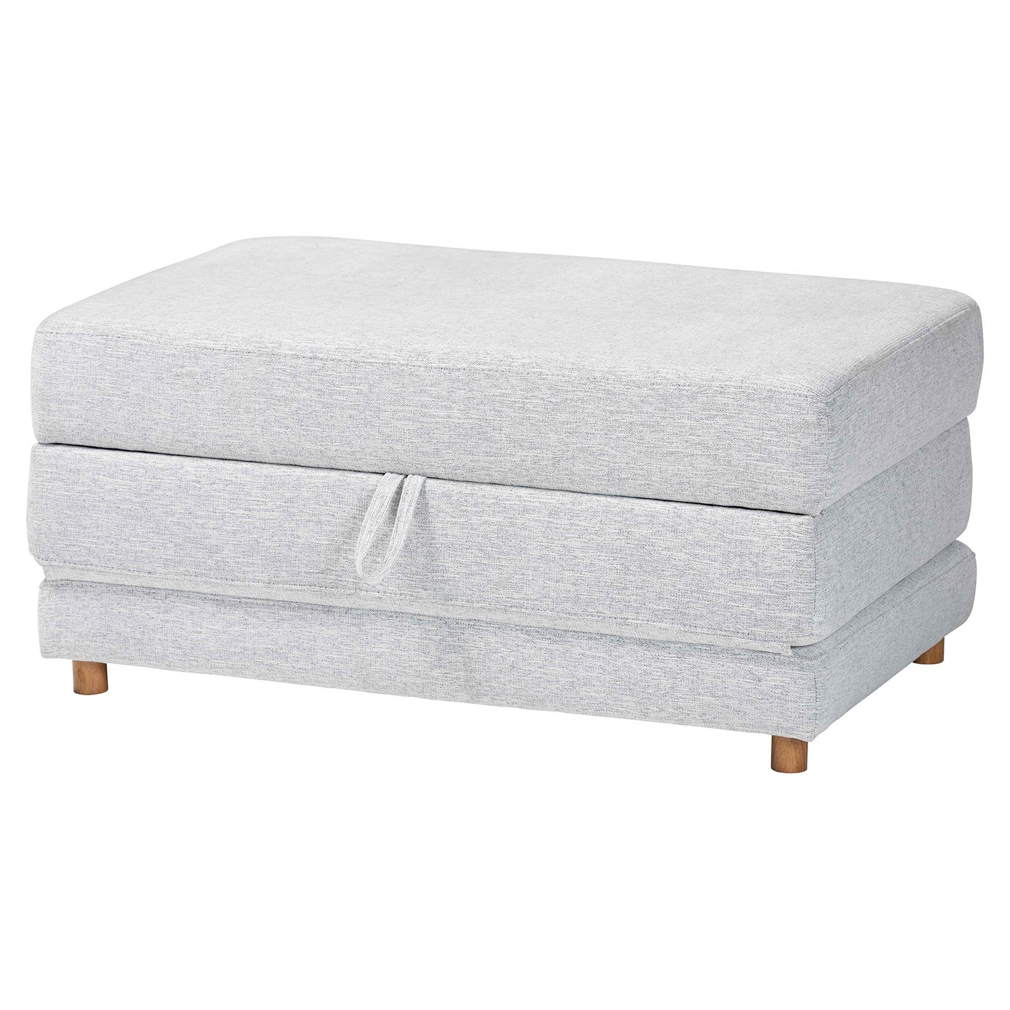 Sabriel Modern Light Fabric Convertible Sleeper Ottoman