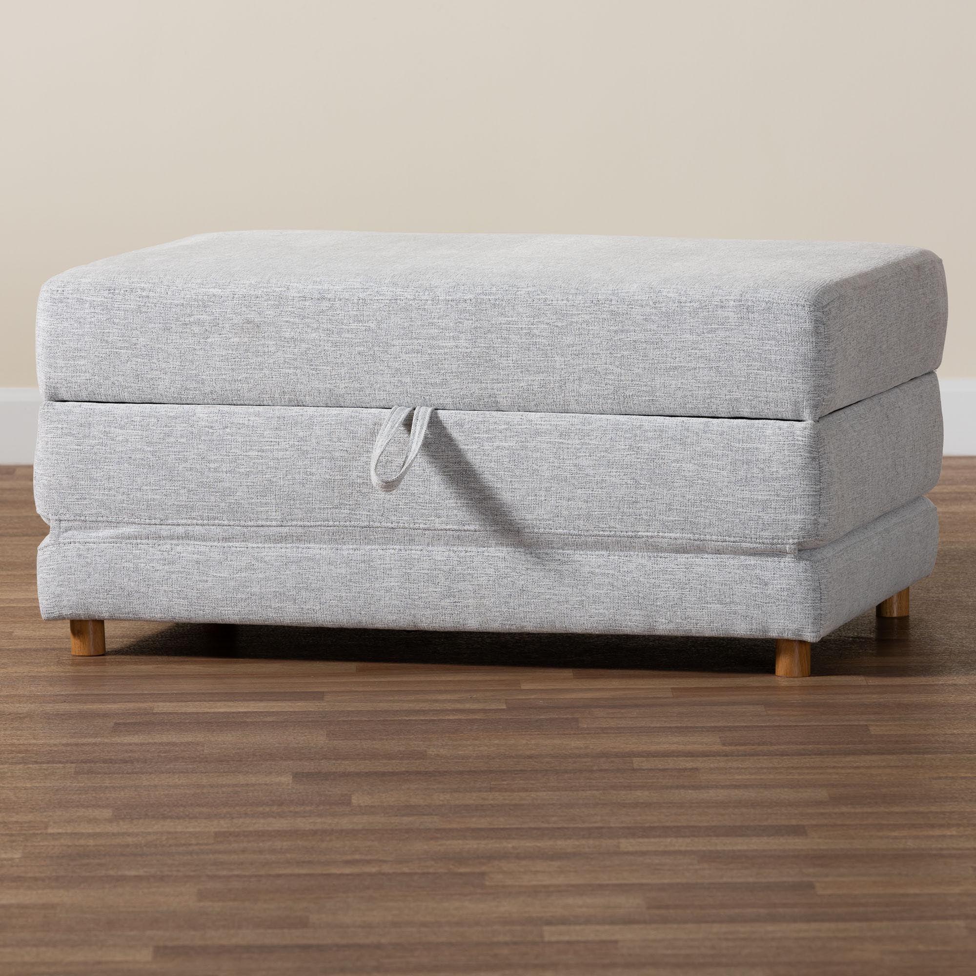 Sabriel Modern Light Fabric Convertible Sleeper Ottoman