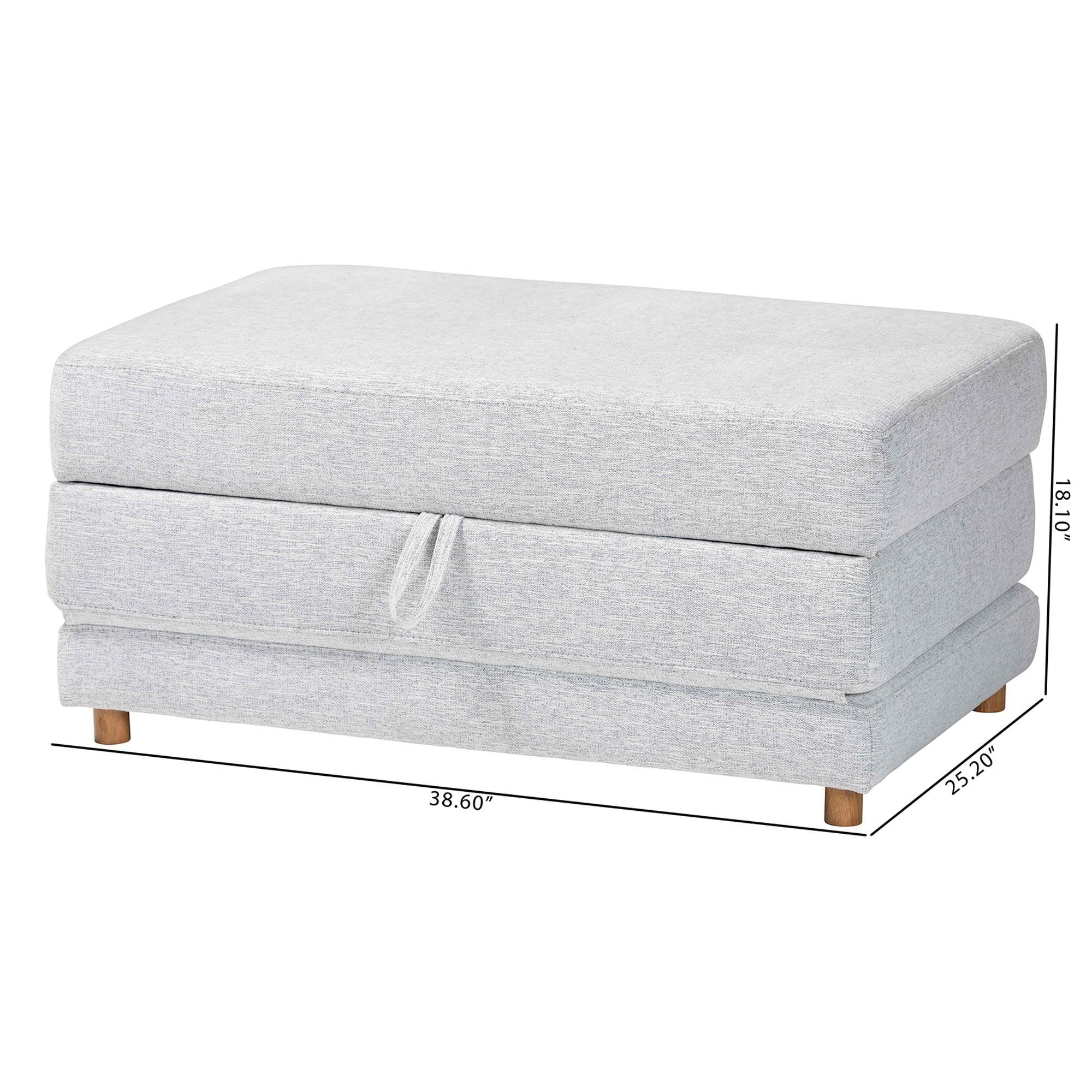 Sabriel Modern Light Fabric Convertible Sleeper Ottoman